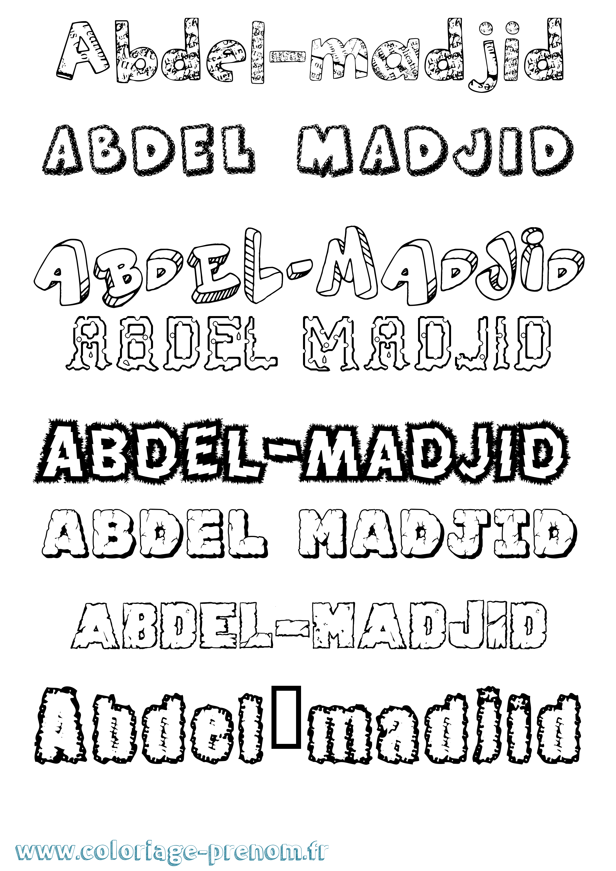 Coloriage prénom Abdel-Madjid Destructuré