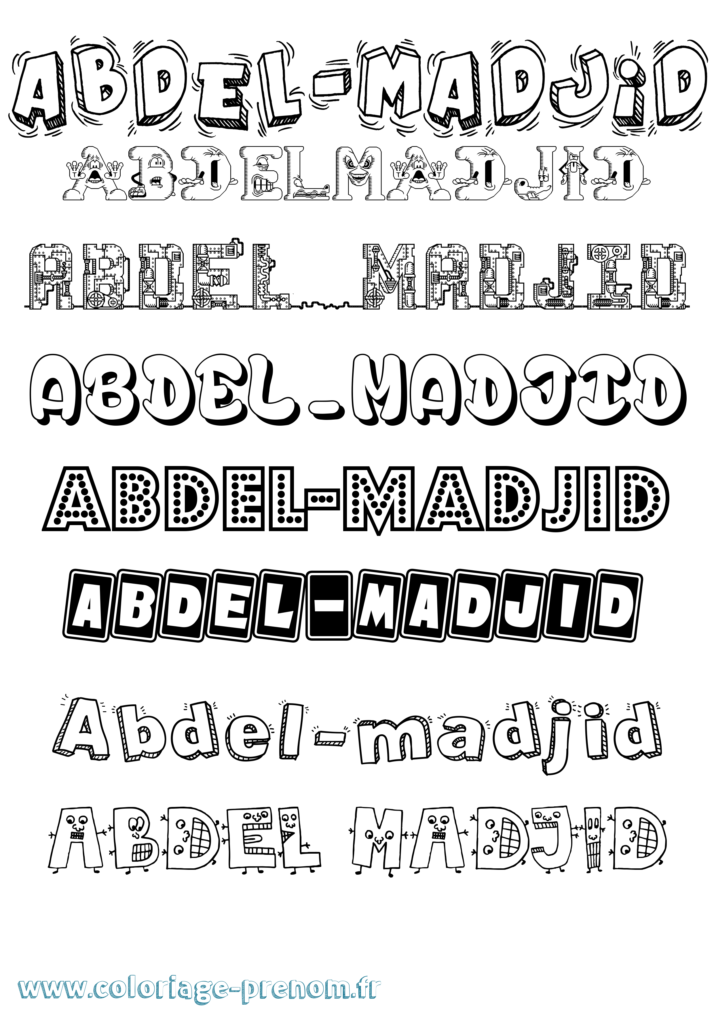 Coloriage prénom Abdel-Madjid Fun