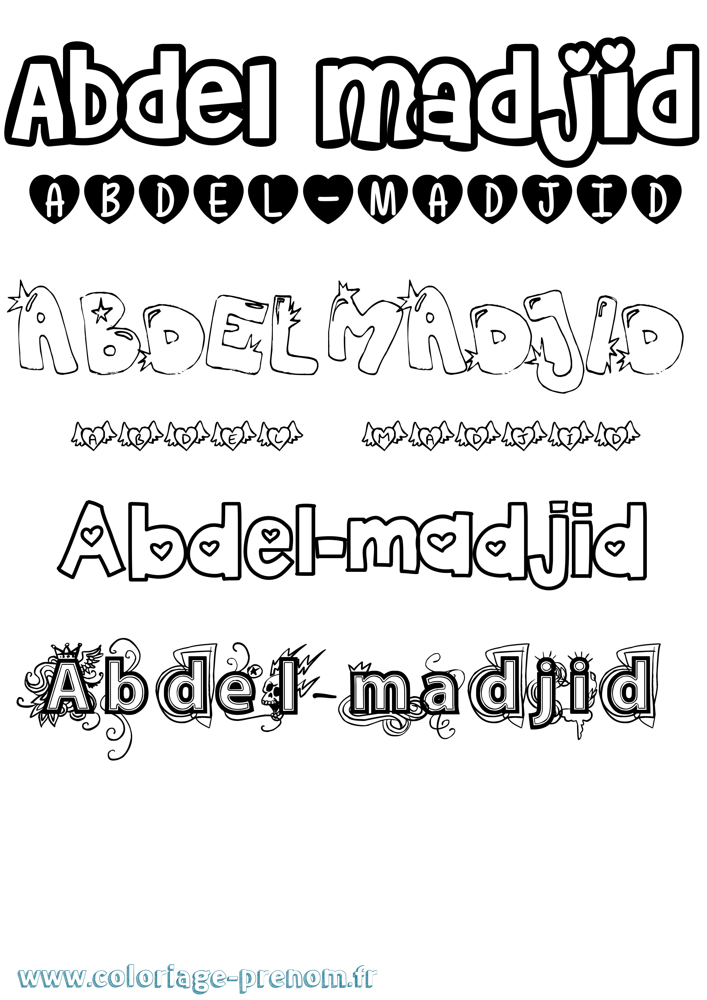 Coloriage prénom Abdel-Madjid Girly