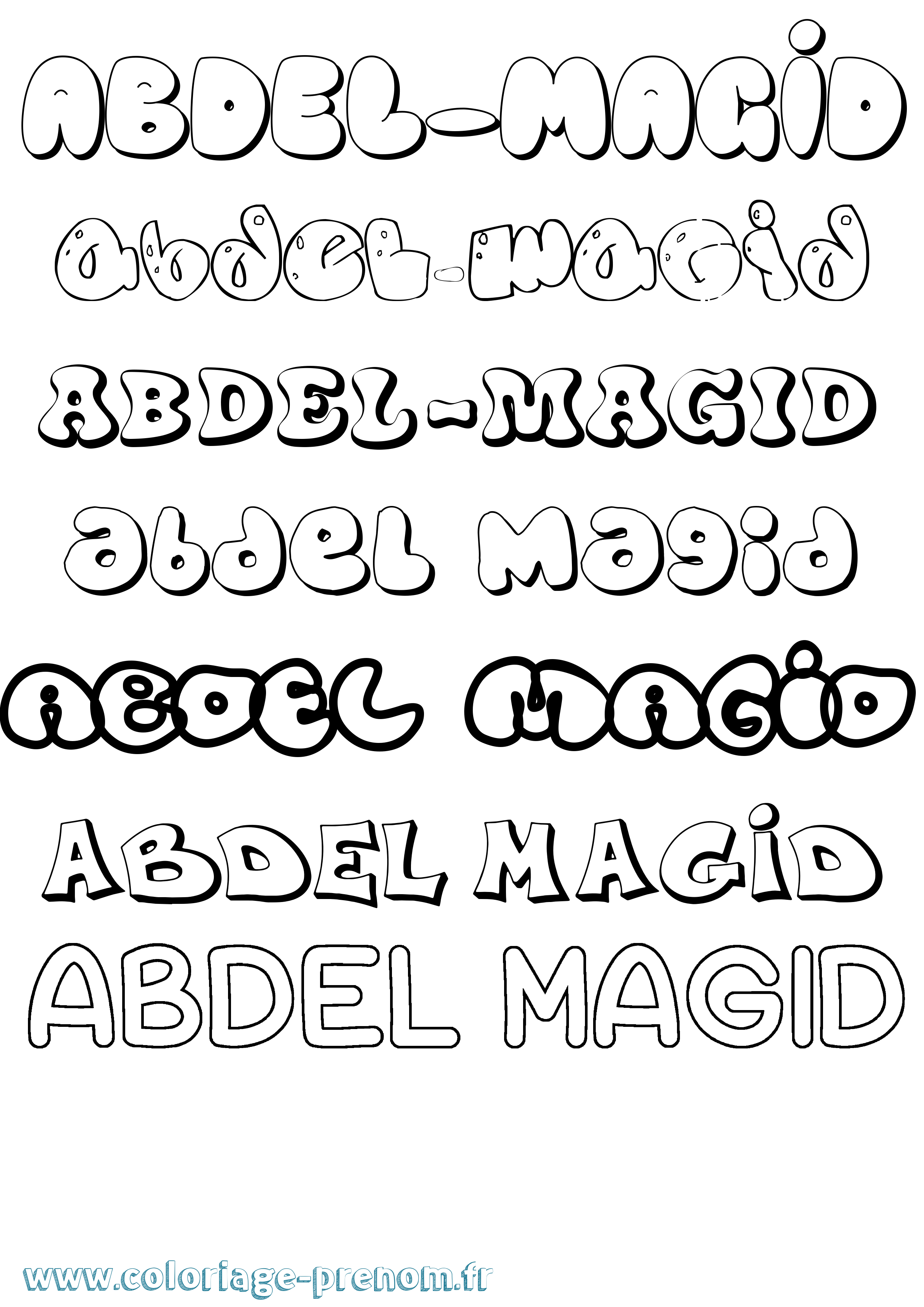 Coloriage Abdel-Magid Bubble Coloriage prénom Abdel-Magid Bubble