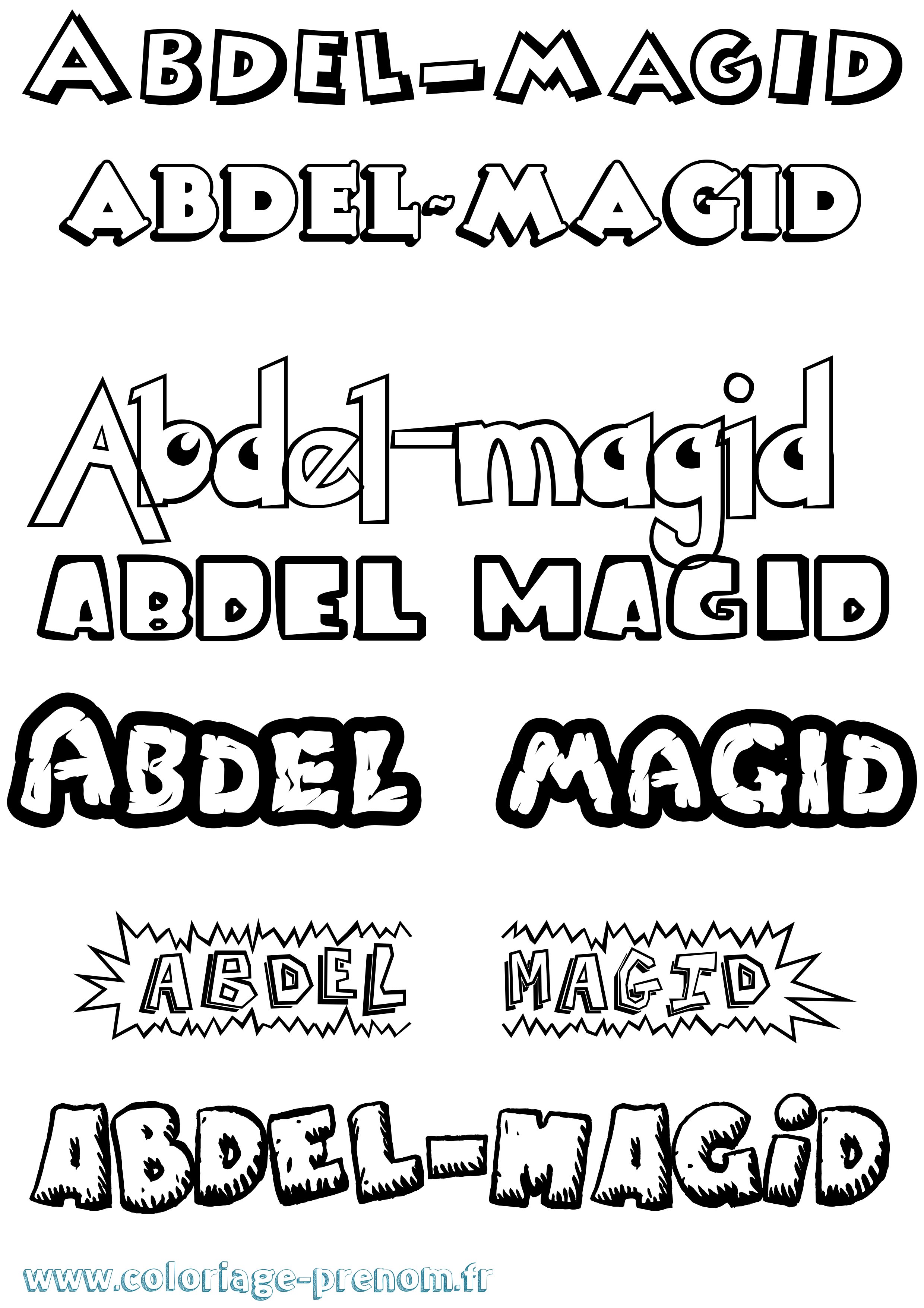 Coloriage prénom Abdel-Magid Dessin Animé