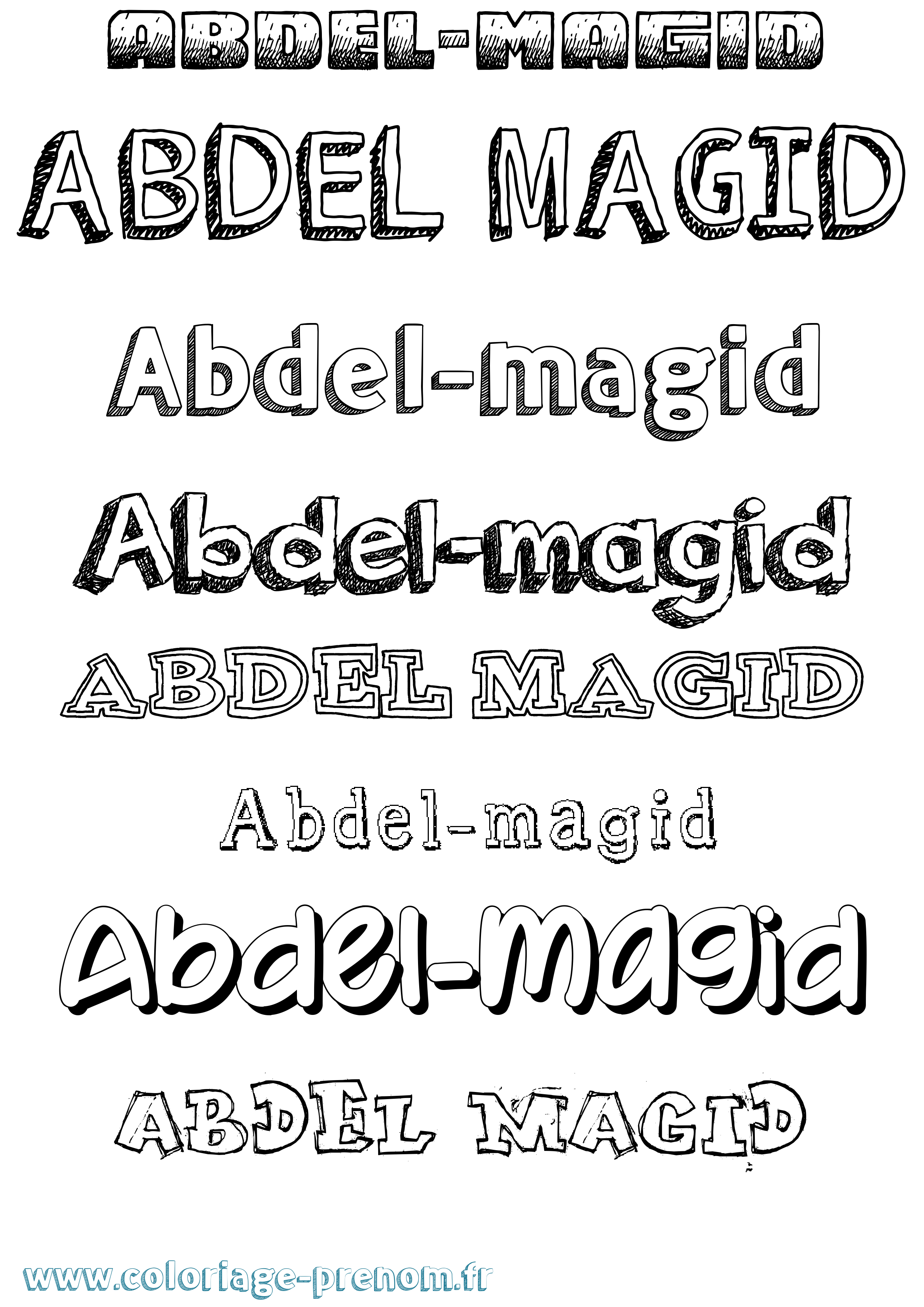 Coloriage prénom Abdel-Magid Dessiné