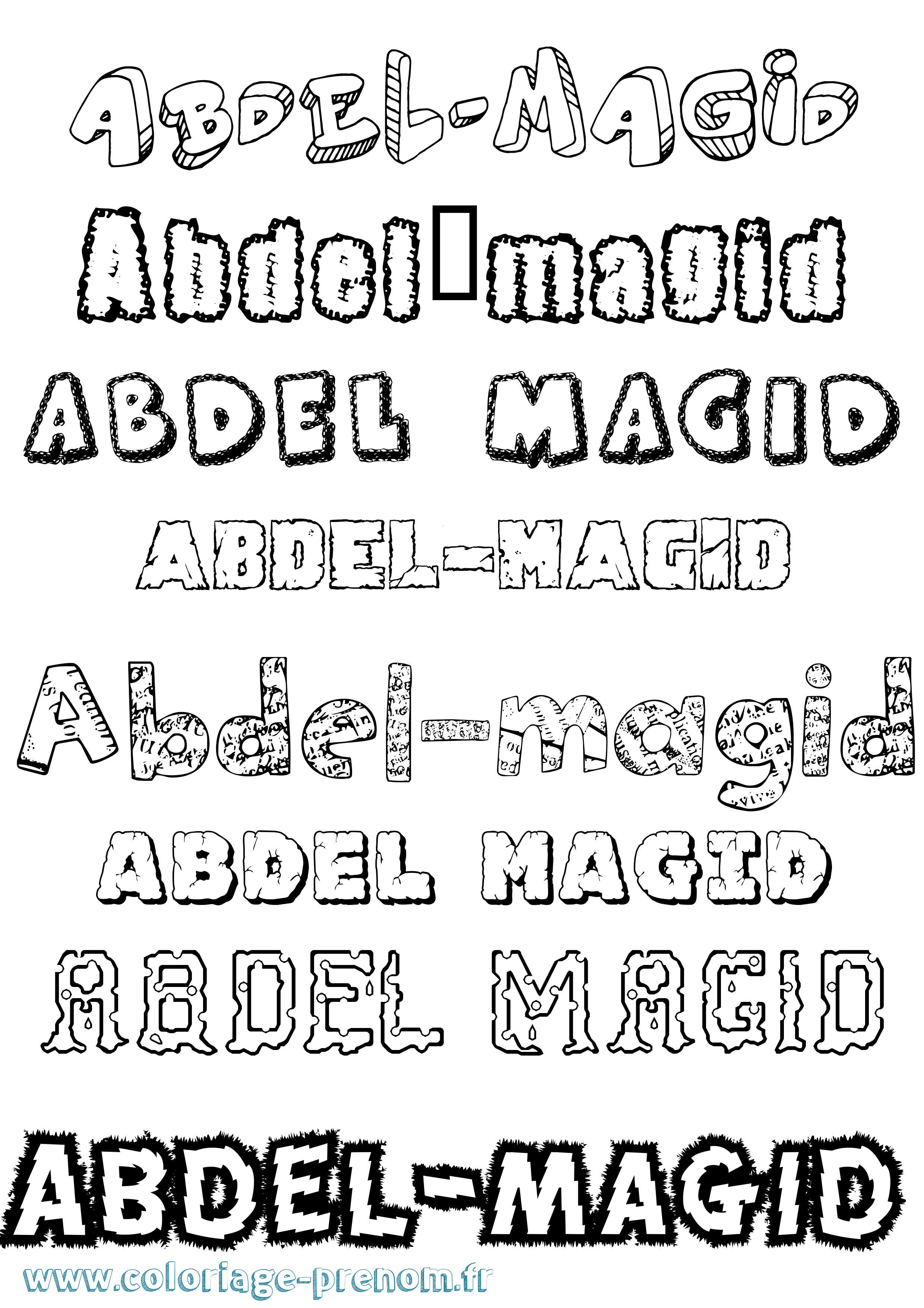 Coloriage prénom Abdel-Magid Destructuré