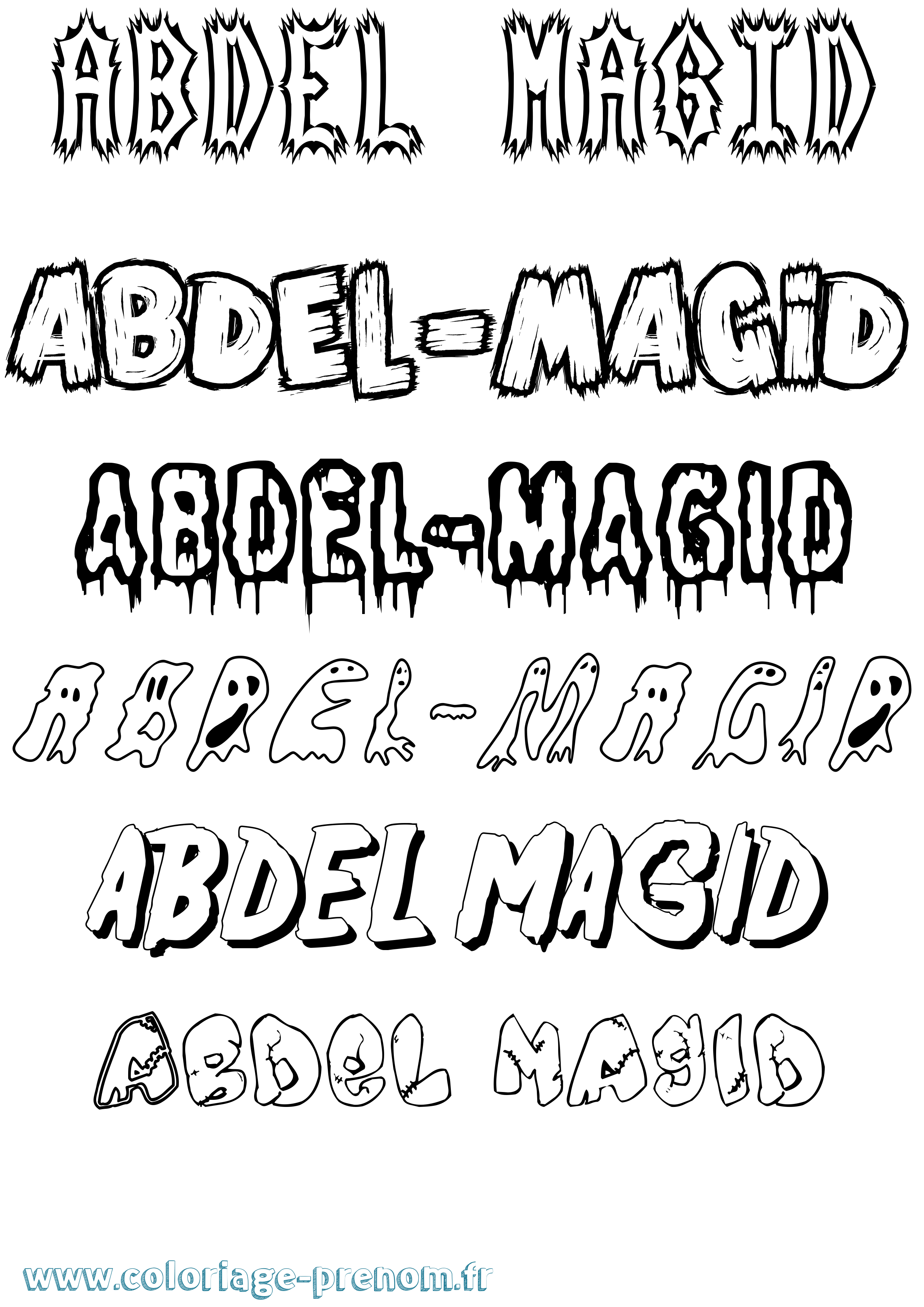 Coloriage Abdel-Magid Frisson Coloriage prénom Abdel-Magid Frisson