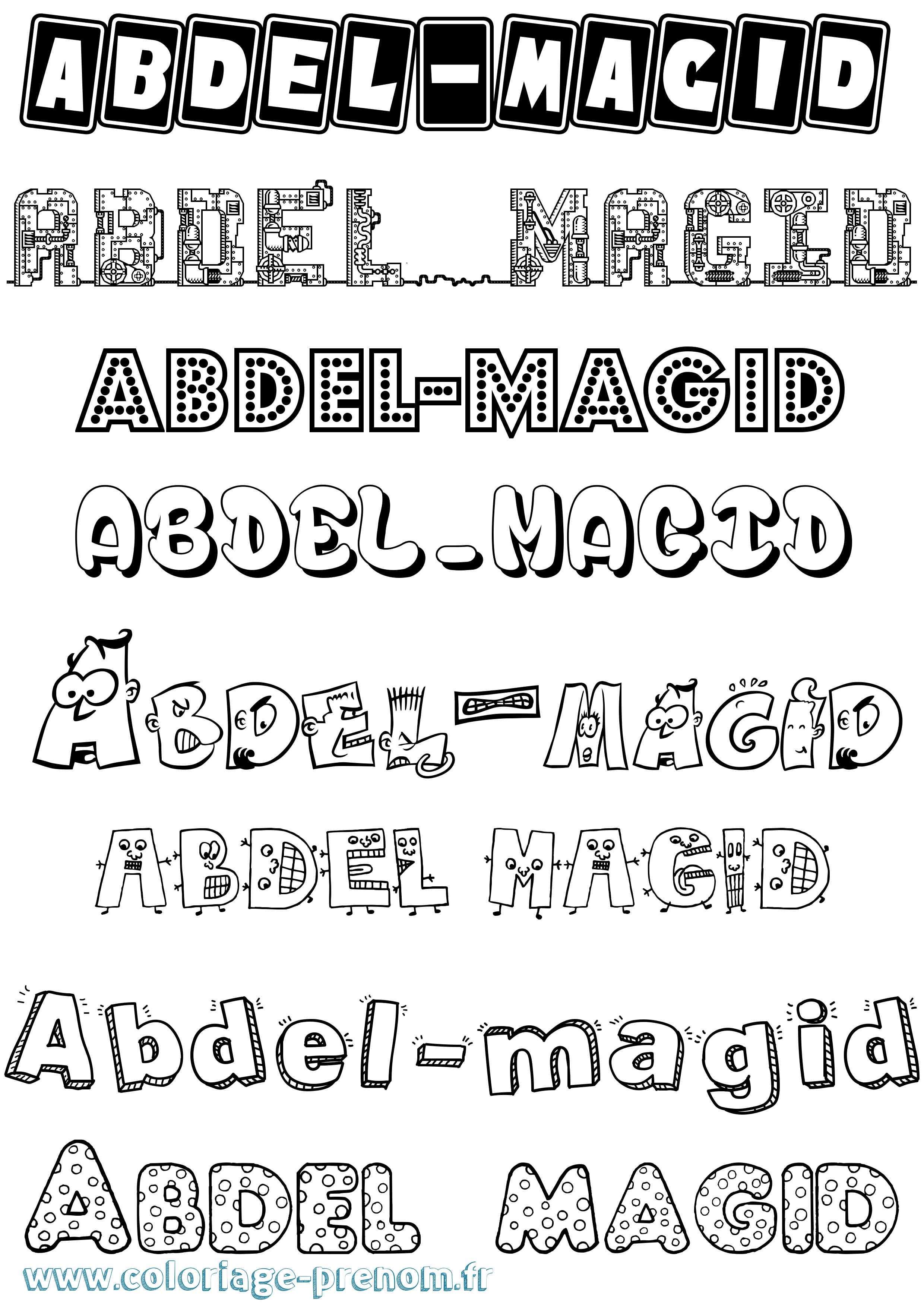 Coloriage prénom Abdel-Magid Fun