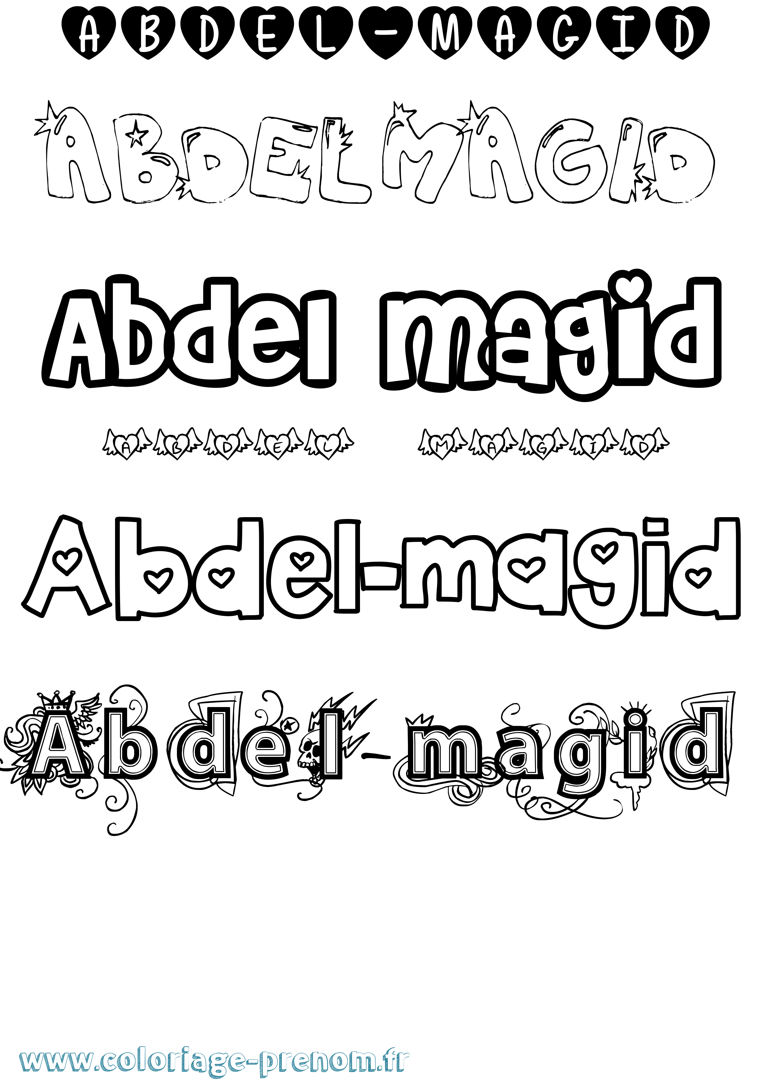 Coloriage Abdel-Magid Girly Coloriage prénom Abdel-Magid Girly