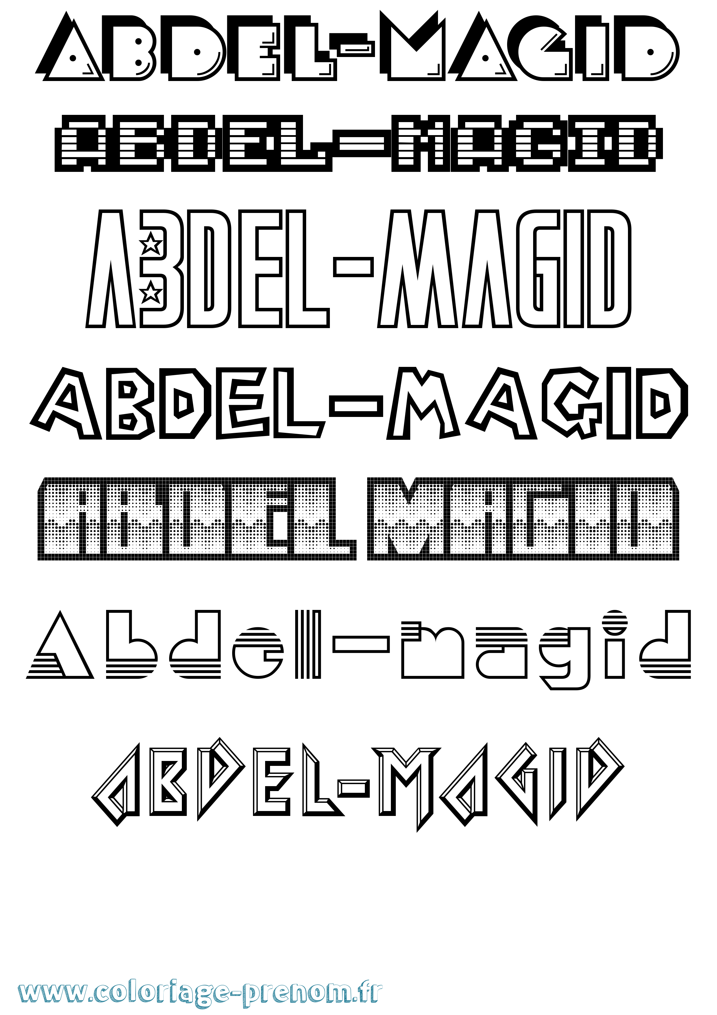 Coloriage prénom Abdel-Magid Jeux Vidéos