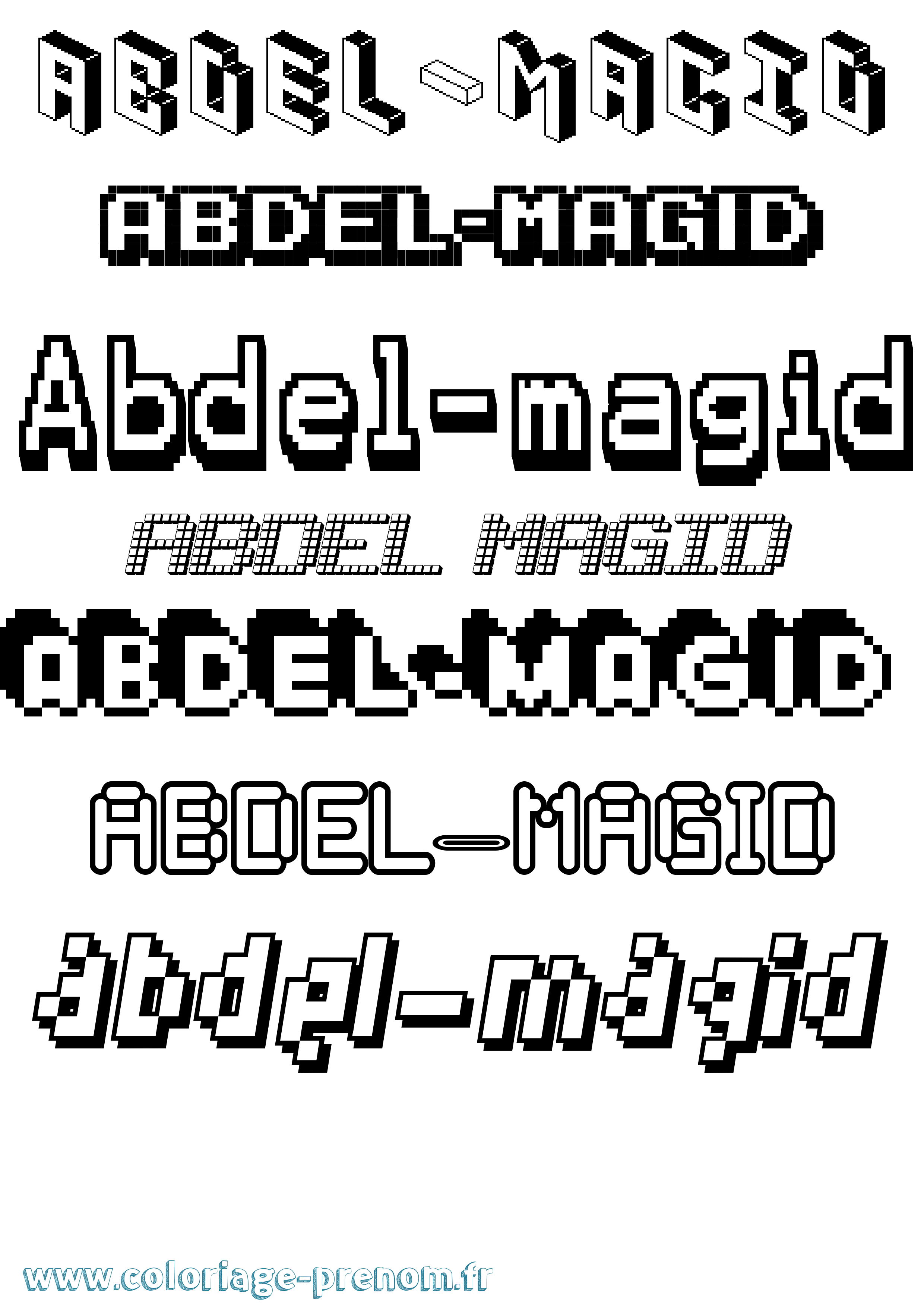 Coloriage Abdel-Magid Pixel Coloriage prénom Abdel-Magid Pixel