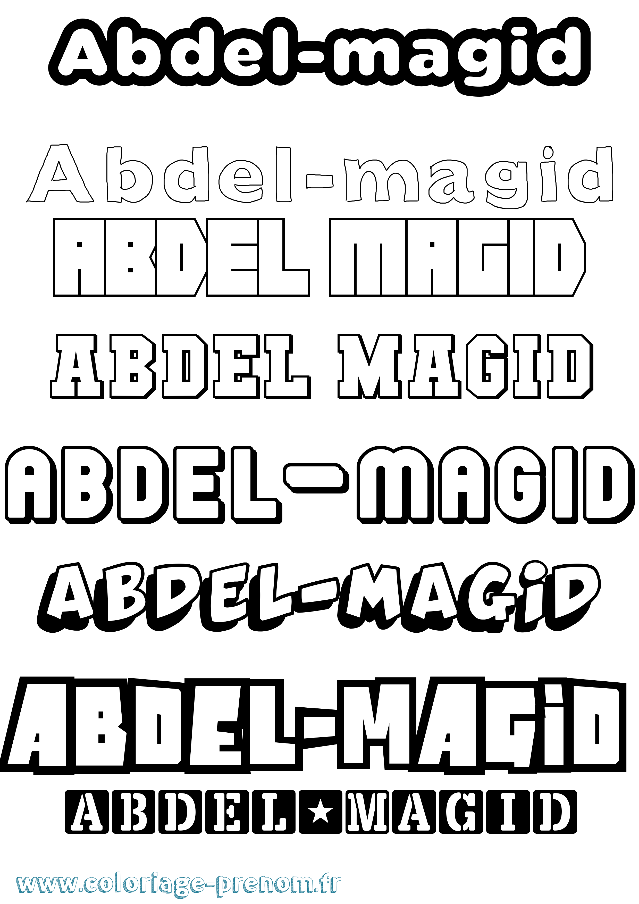Coloriage prénom Abdel-Magid Simple