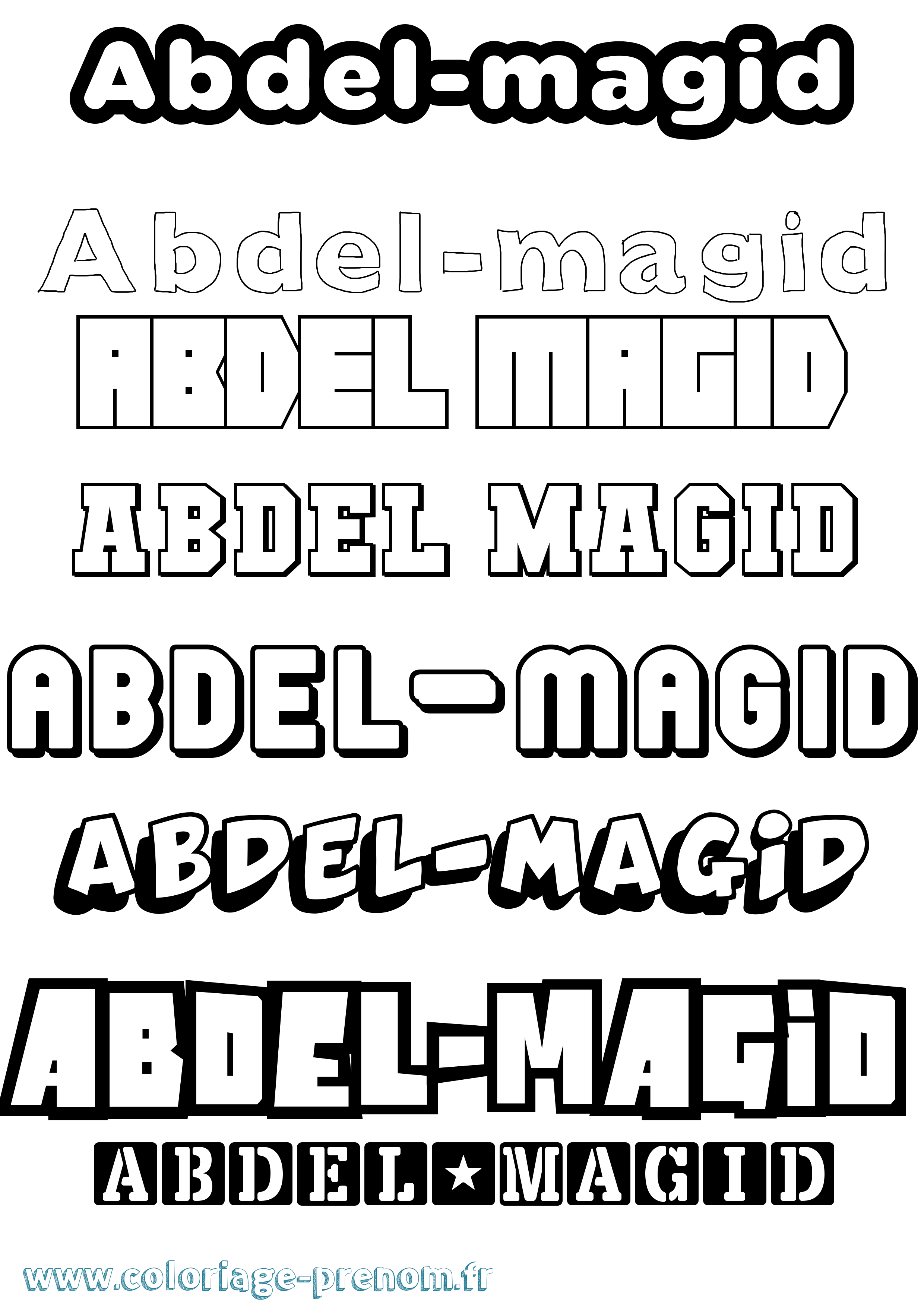Coloriage Abdel-Magid Simple Coloriage prénom Abdel-Magid Simple