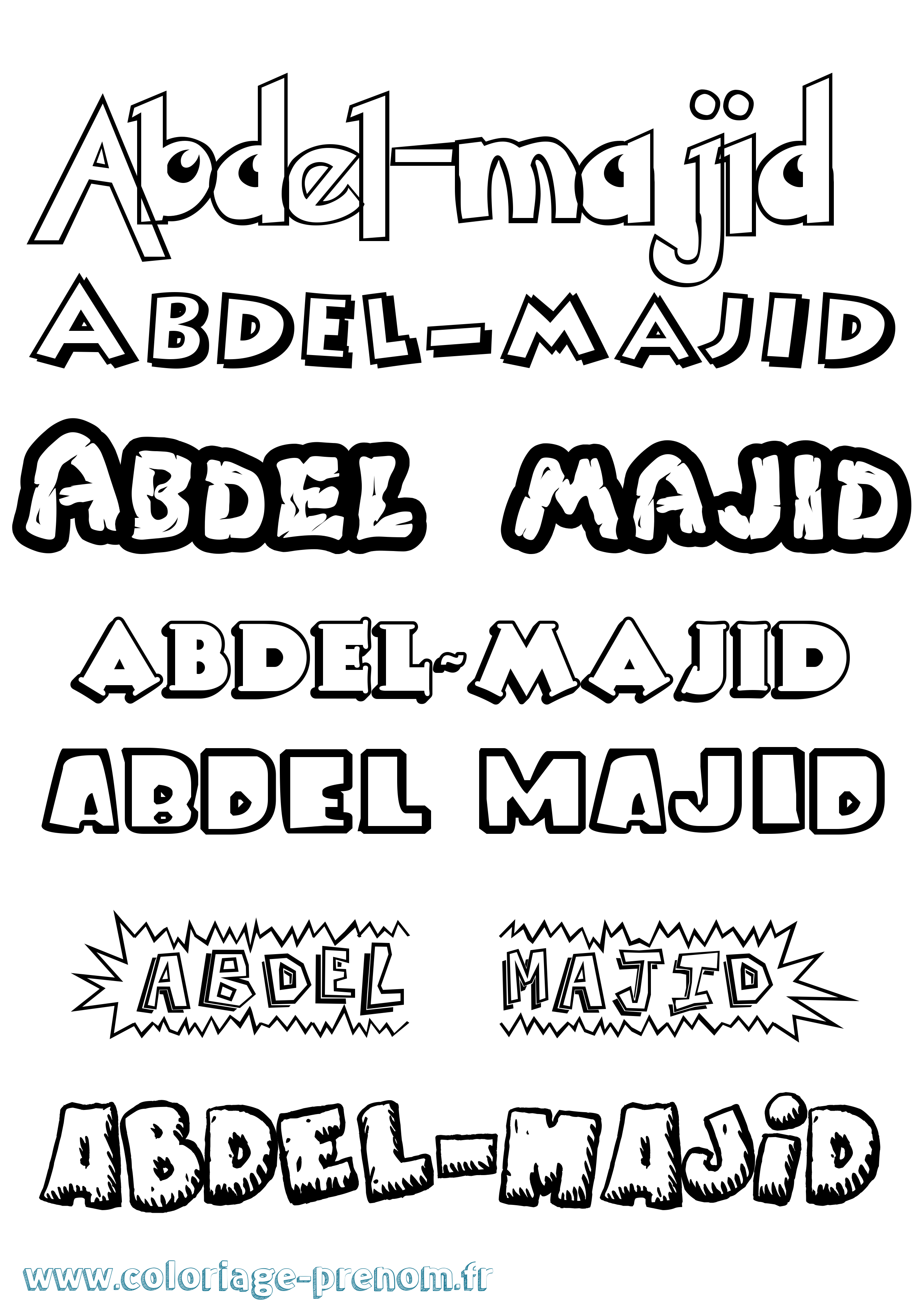Coloriage prénom Abdel-Majid Dessin Animé