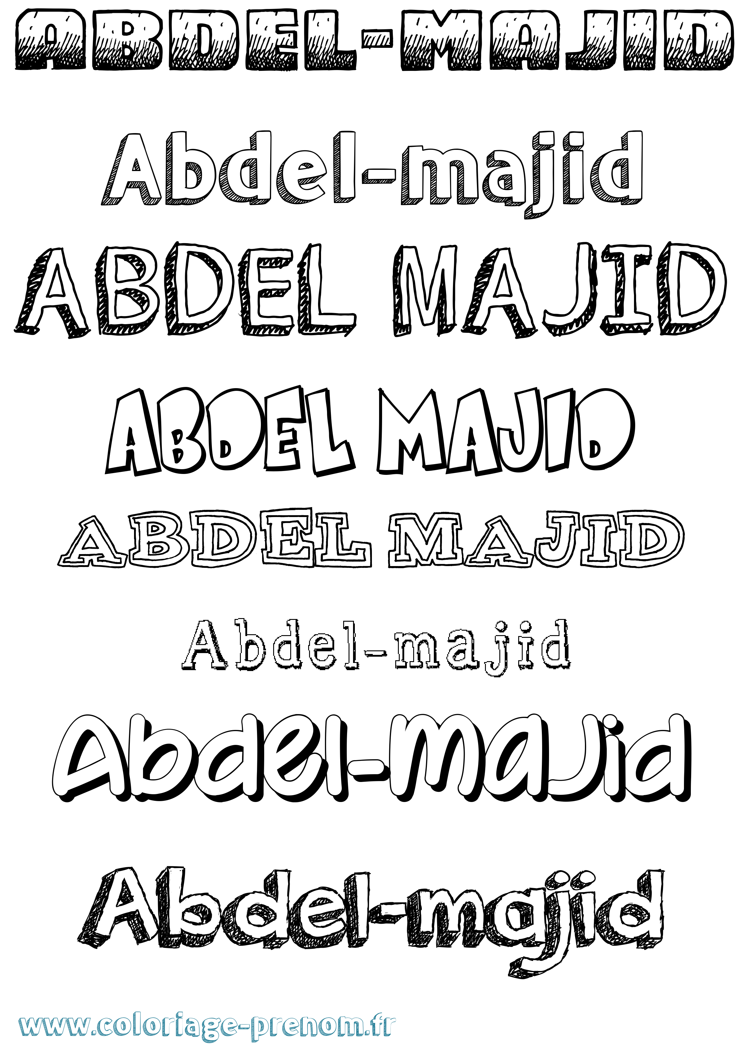 Coloriage Abdel-Majid Dessiné Coloriage prénom Abdel-Majid Dessiné