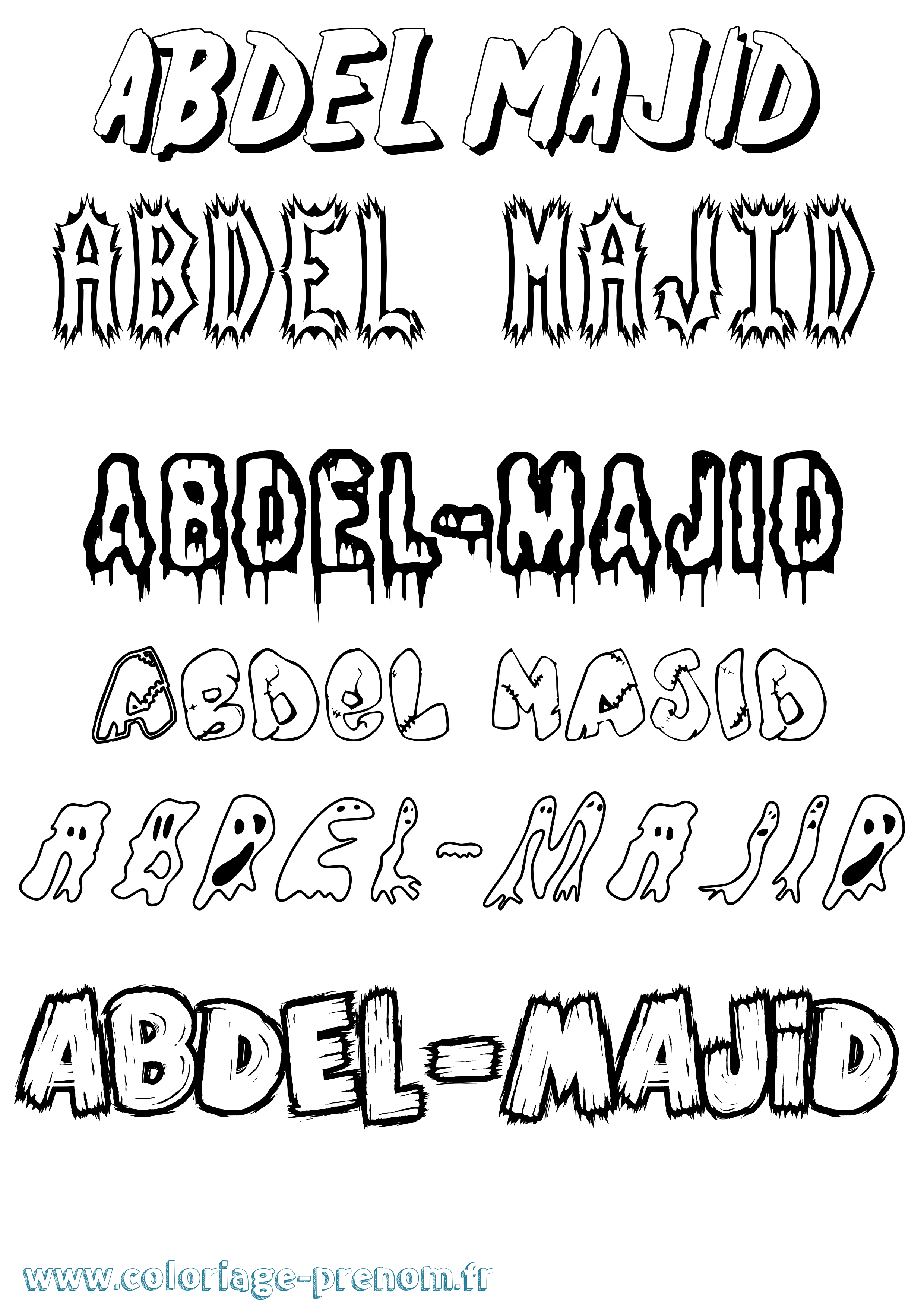 Coloriage Abdel-Majid Frisson Coloriage prénom Abdel-Majid Frisson