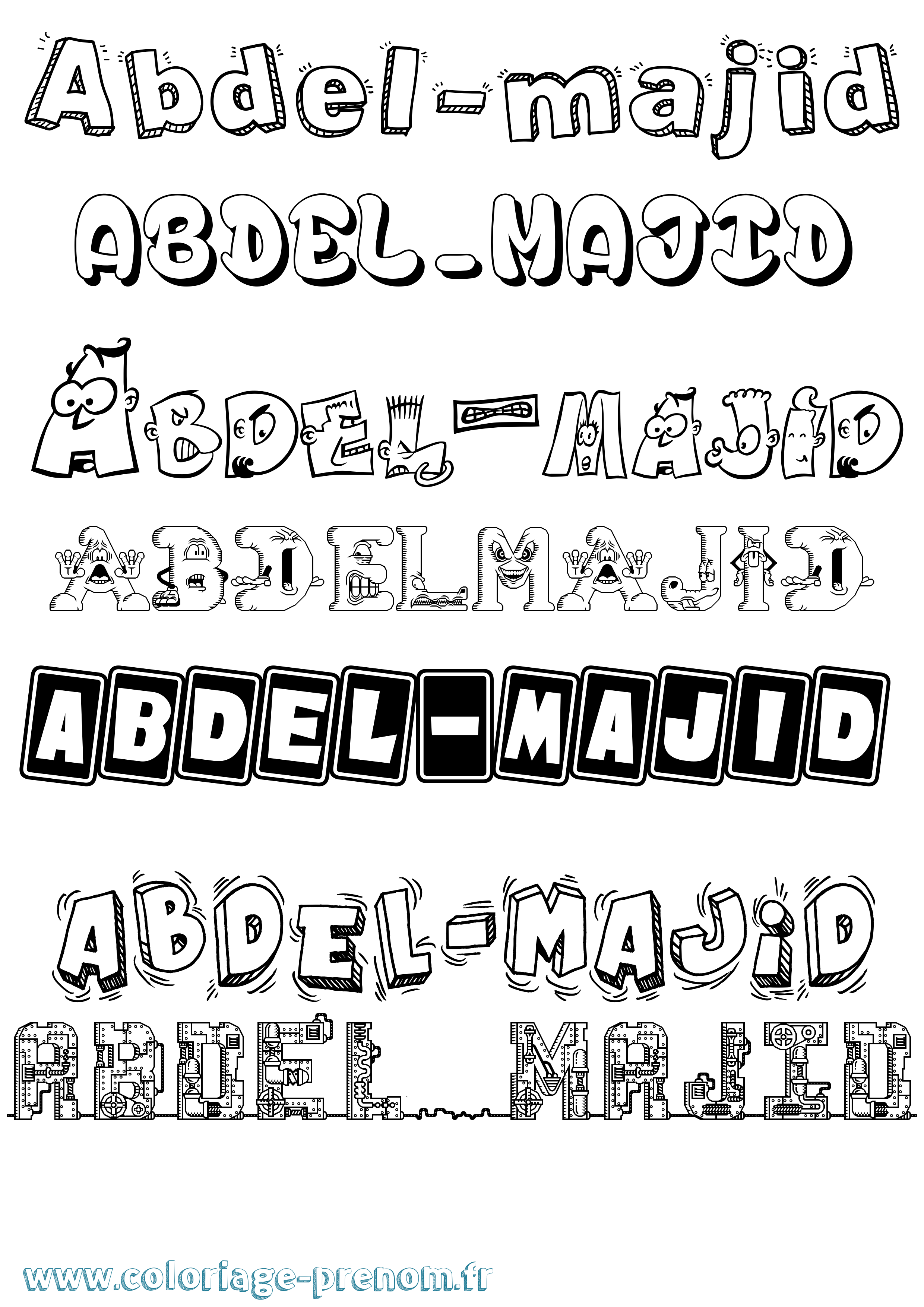 Coloriage Abdel-Majid Fun Coloriage prénom Abdel-Majid Fun