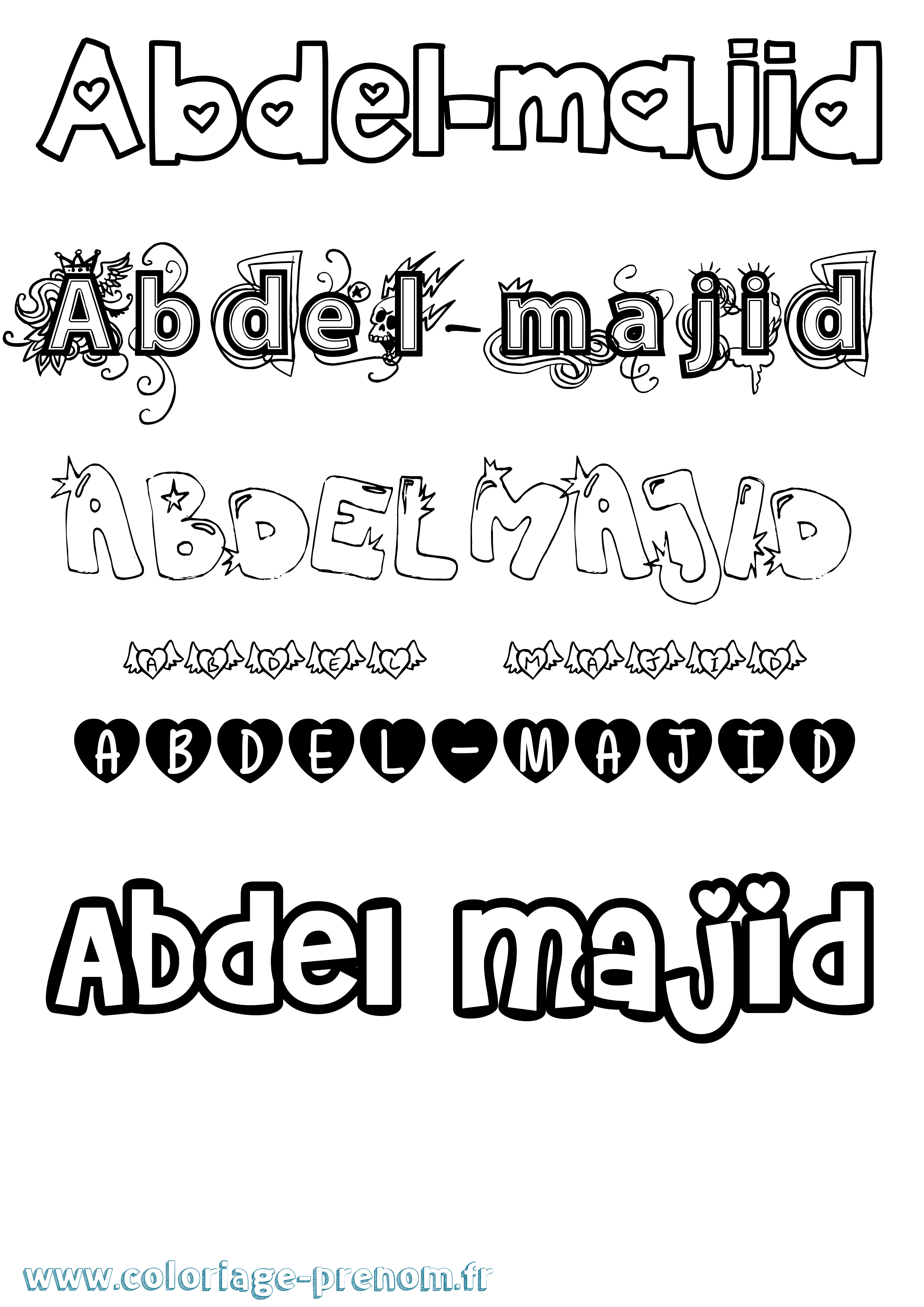 Coloriage Abdel-Majid Girly Coloriage prénom Abdel-Majid Girly