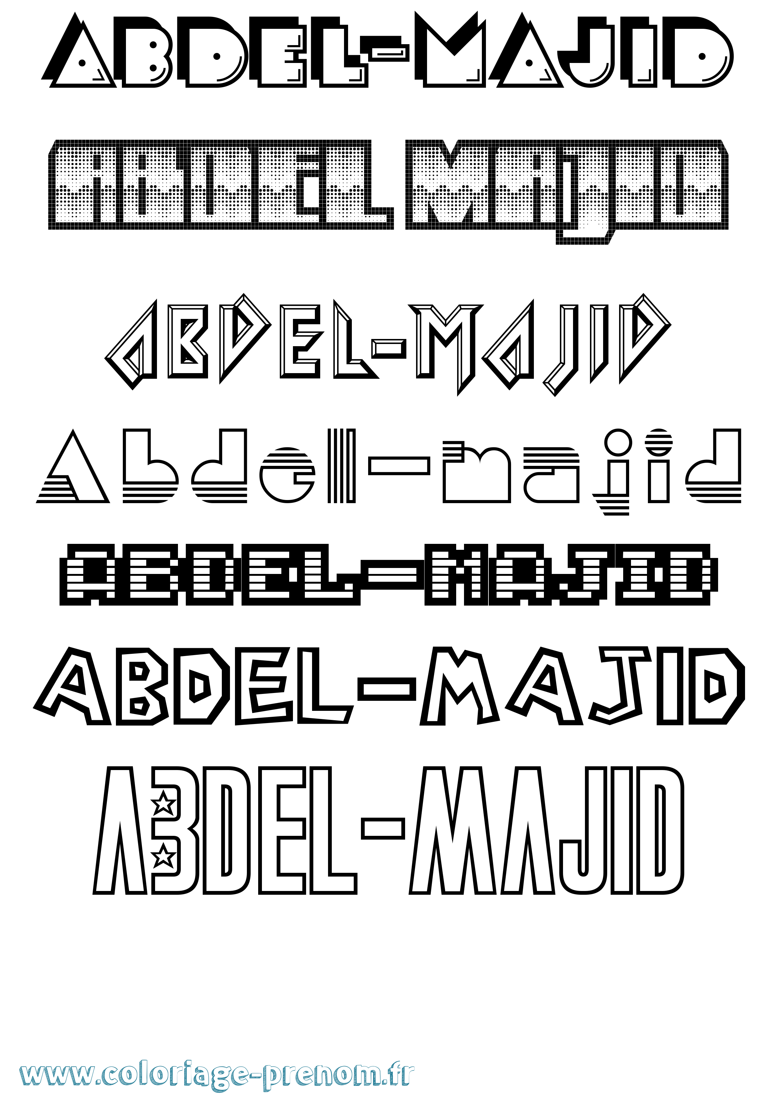 Coloriage prénom Abdel-Majid Jeux Vidéos