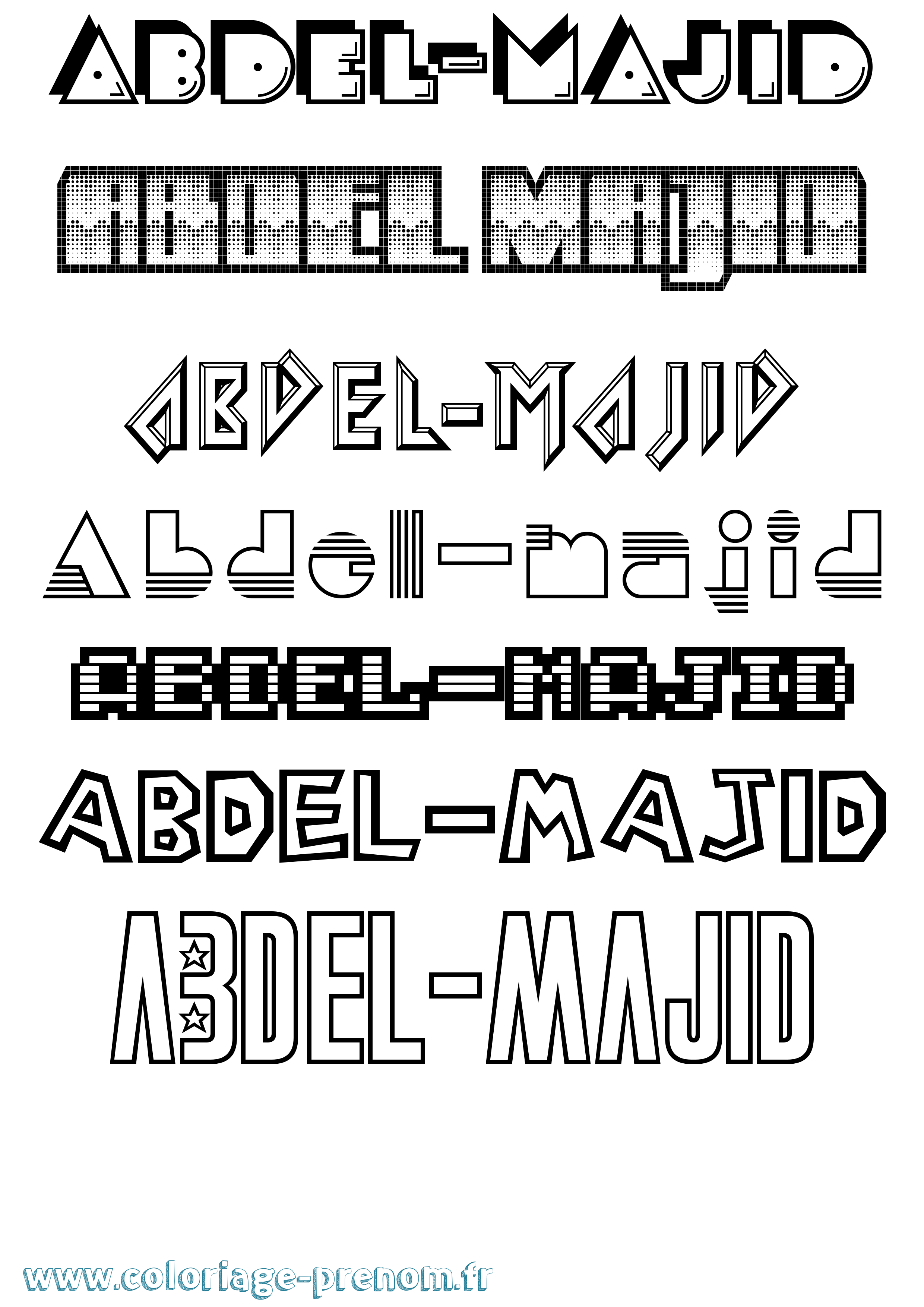 Coloriage Abdel-Majid Jeux Vidéos Coloriage prénom Abdel-Majid Jeux Vidéos