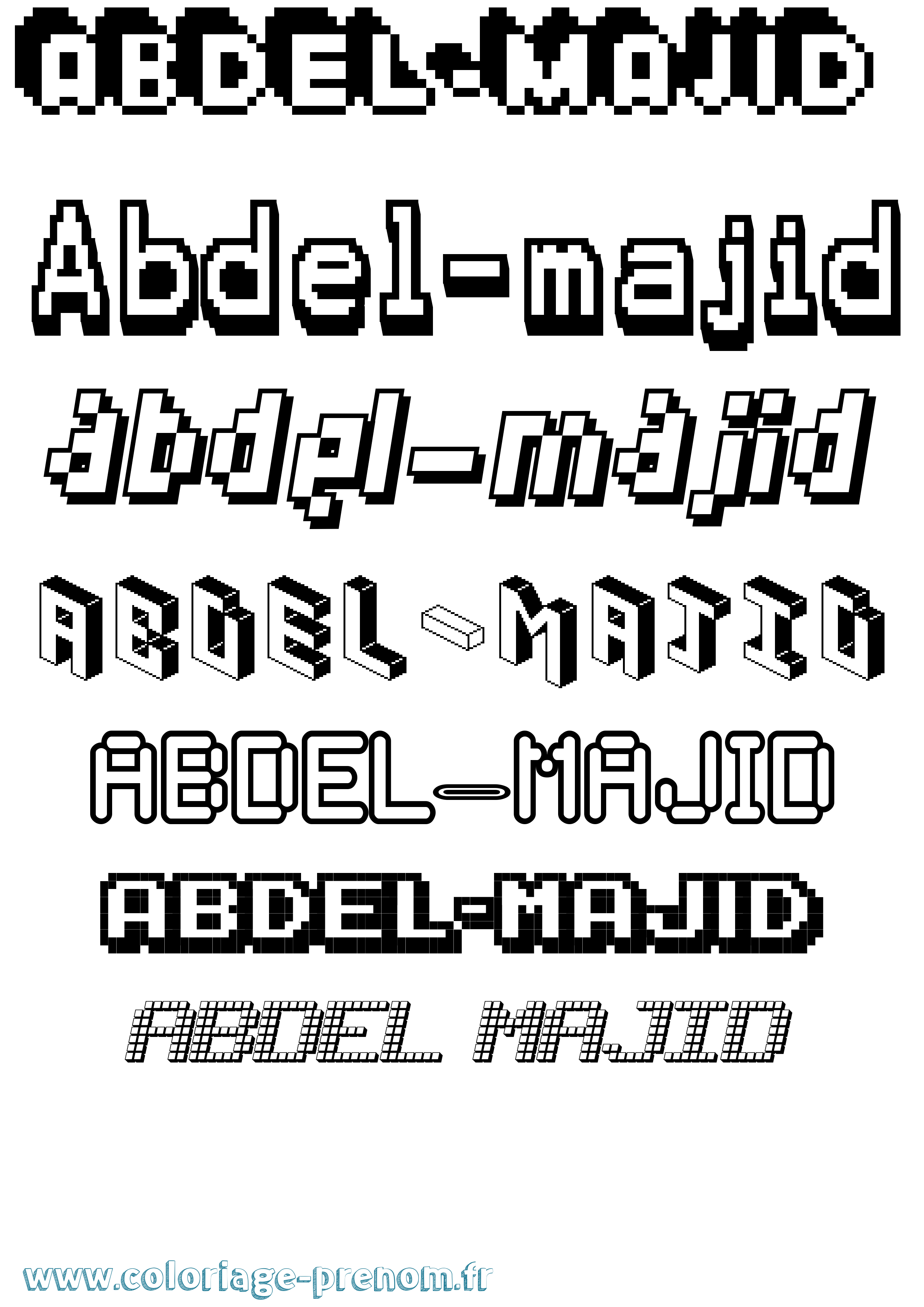 Coloriage Abdel-Majid Pixel Coloriage prénom Abdel-Majid Pixel
