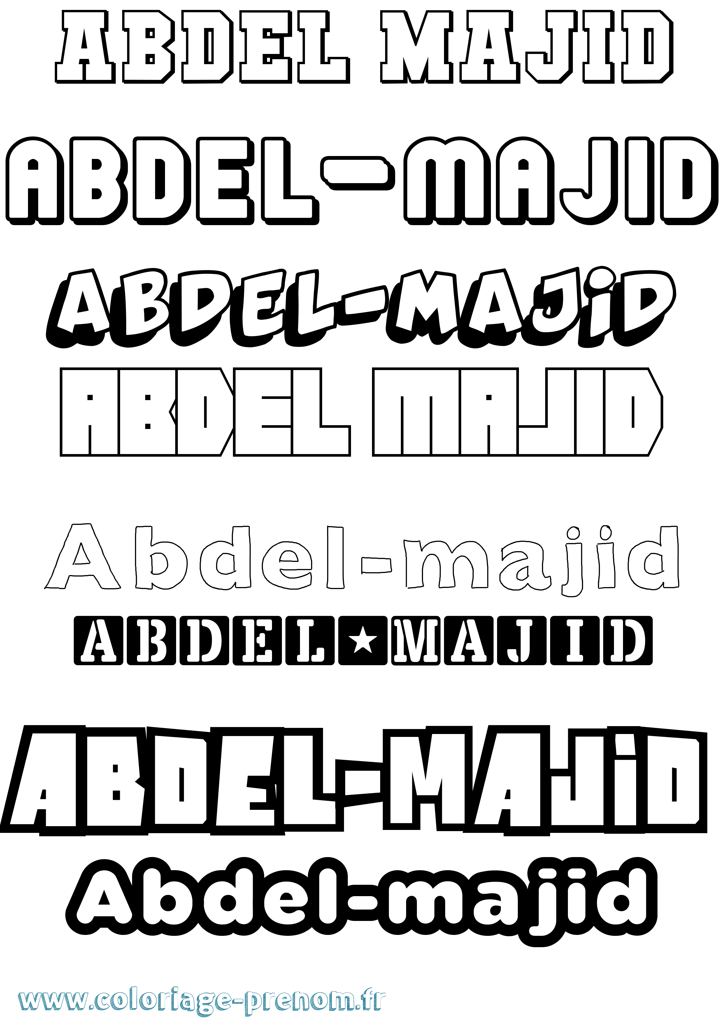 Coloriage prénom Abdel-Majid Simple