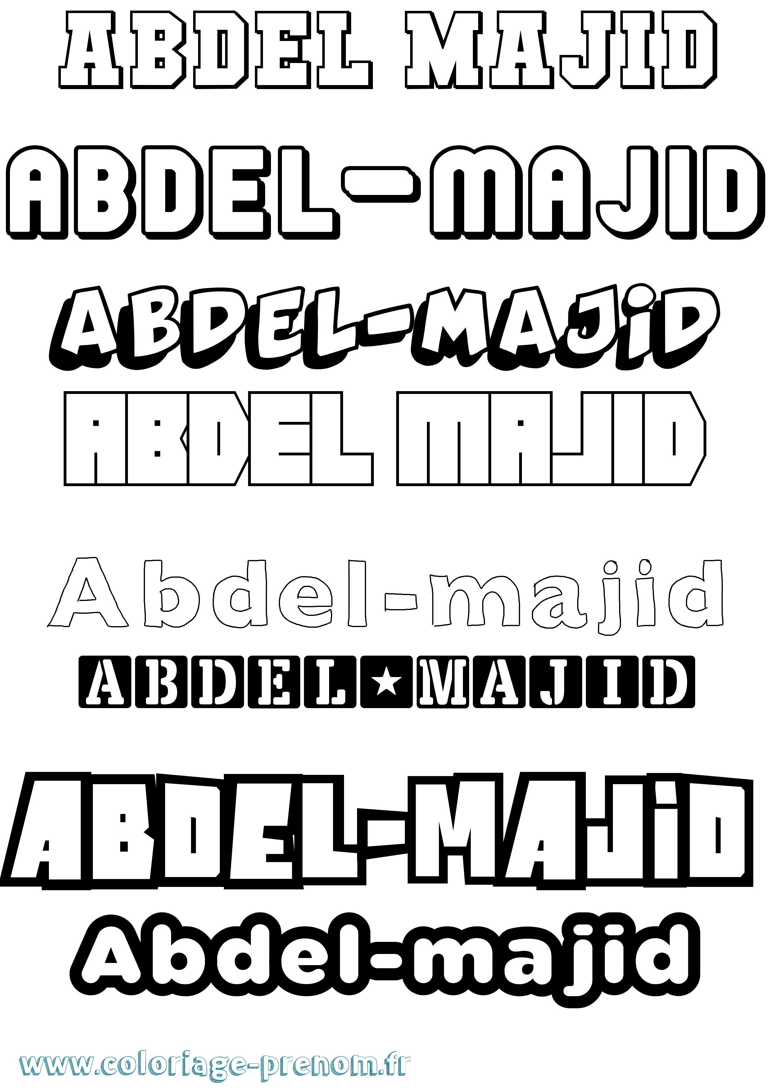 Coloriage Abdel-Majid Simple Coloriage prénom Abdel-Majid Simple