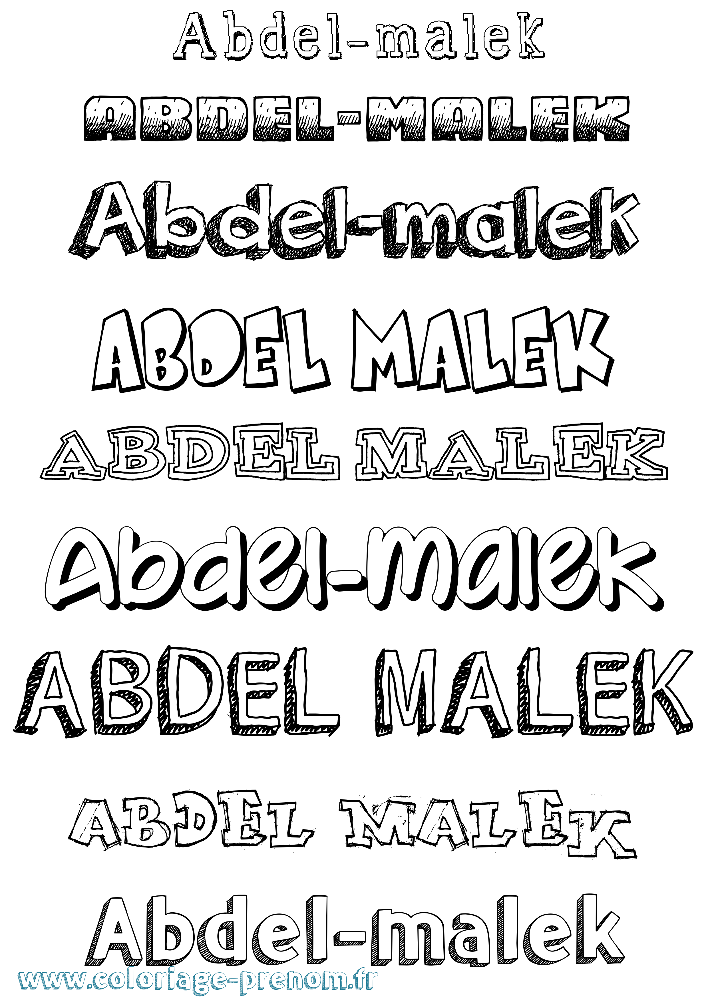 Coloriage prénom Abdel-Malek Dessiné