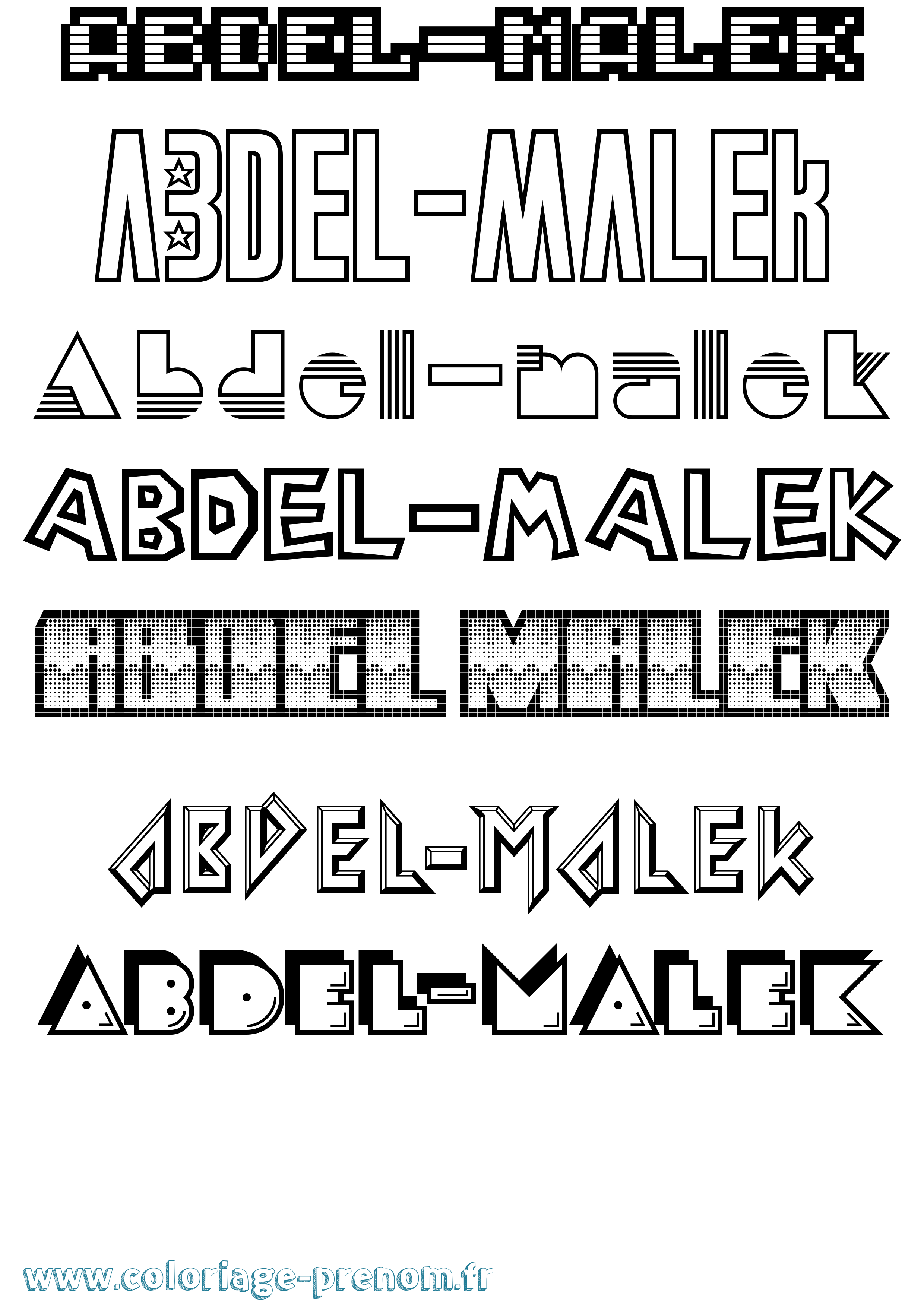 Coloriage prénom Abdel-Malek Jeux Vidéos