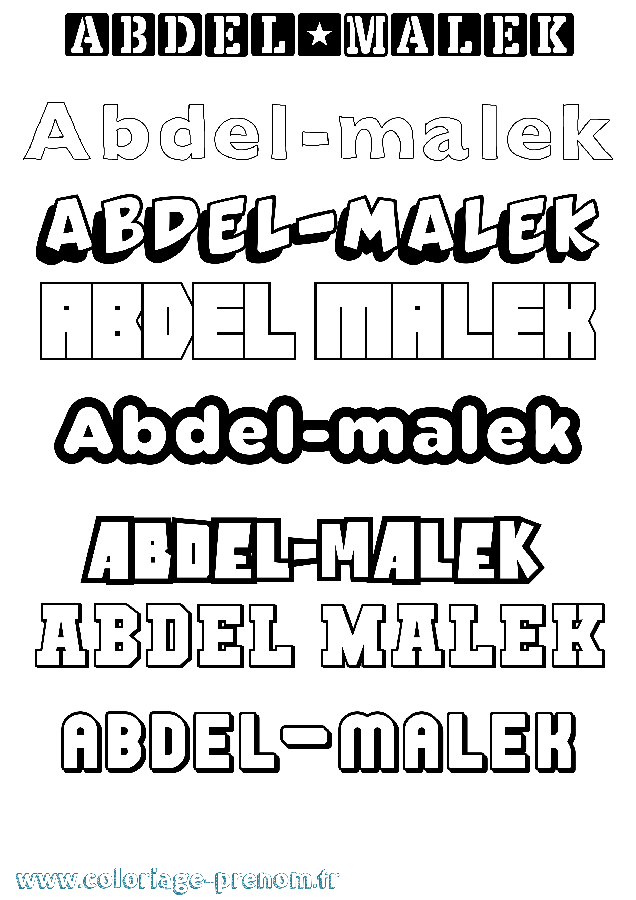 Coloriage prénom Abdel-Malek Simple