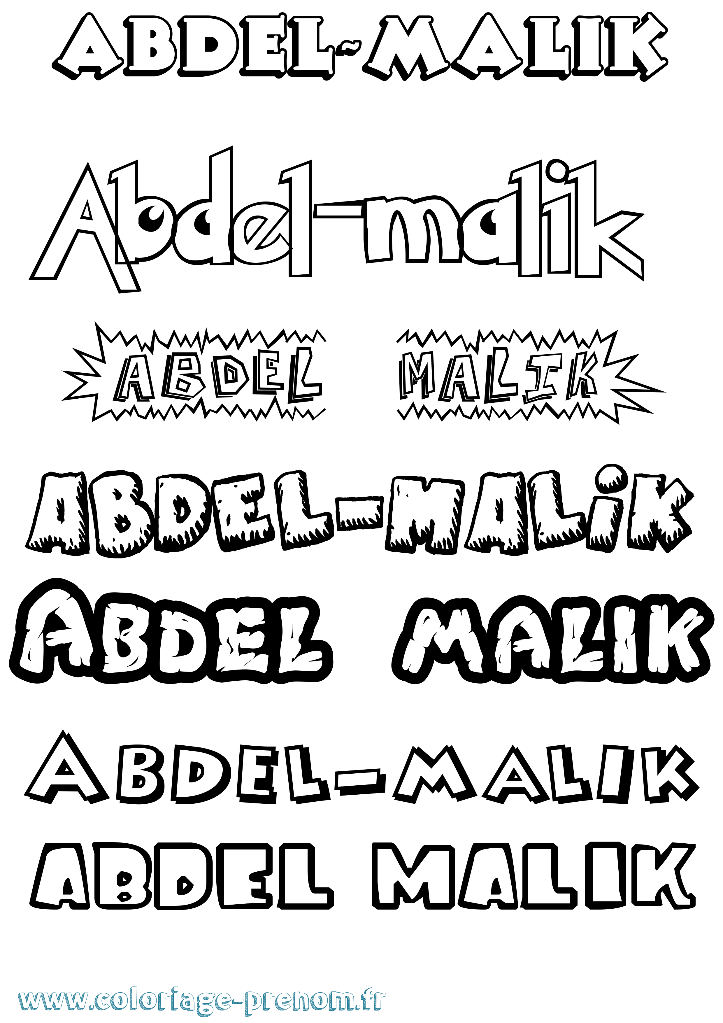 Coloriage prénom Abdel-Malik Dessin Animé
