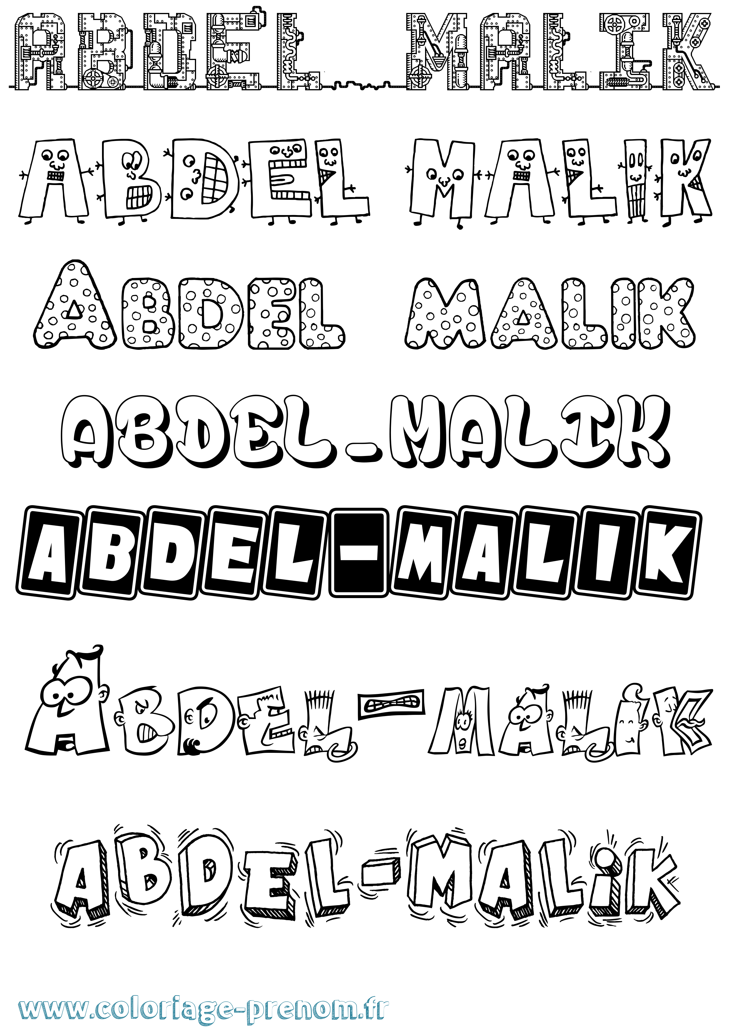 Coloriage prénom Abdel-Malik Fun