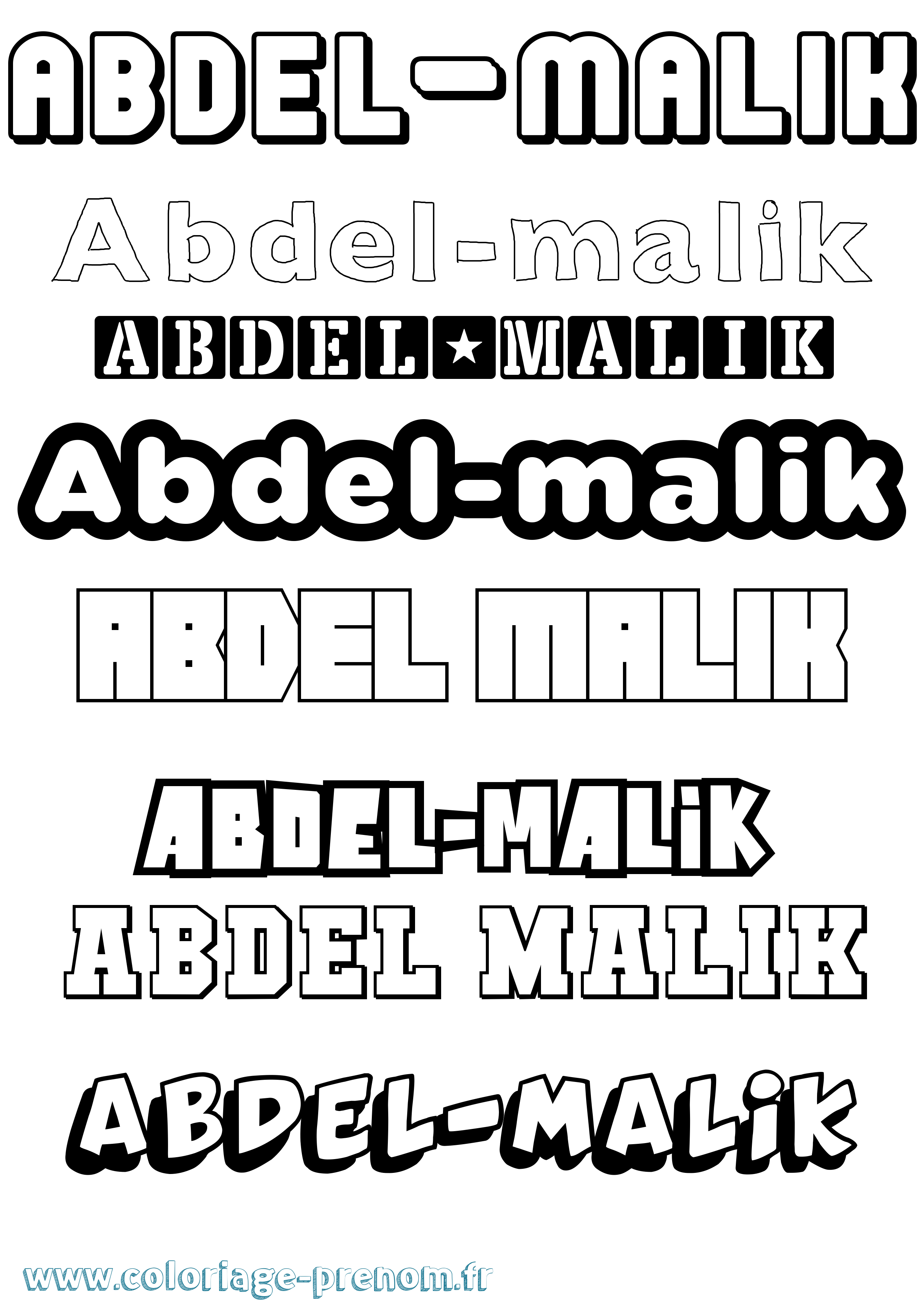 Coloriage prénom Abdel-Malik Simple