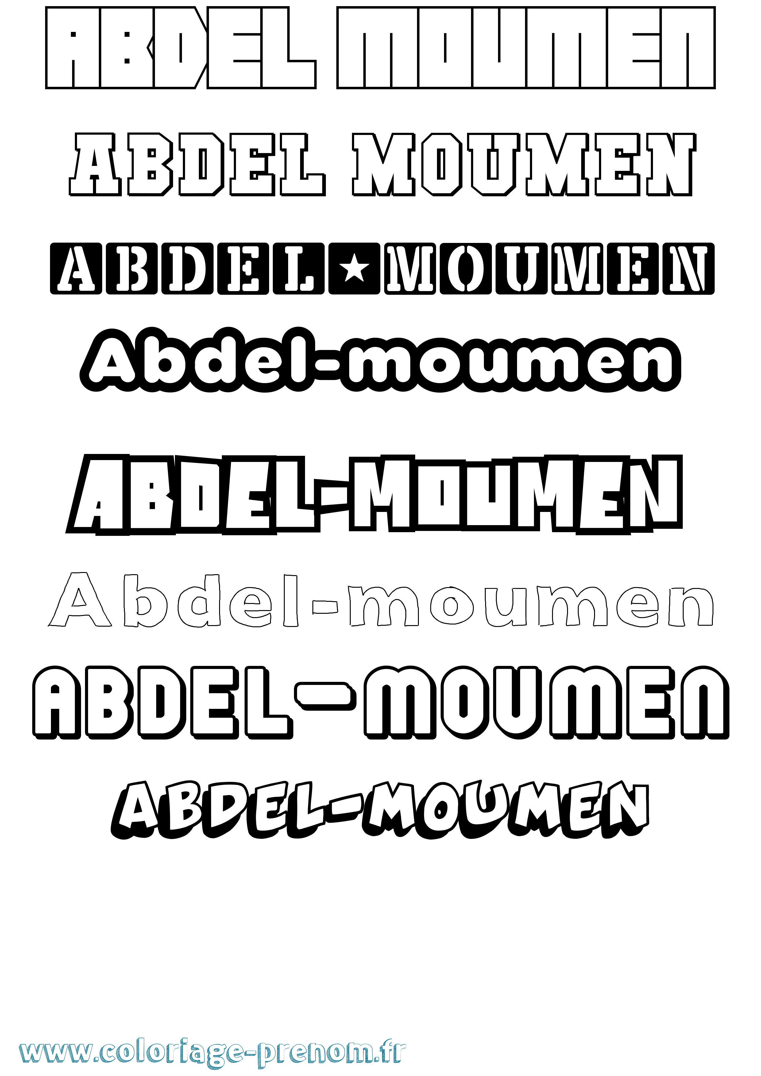 Coloriage prénom Abdel-Moumen Simple