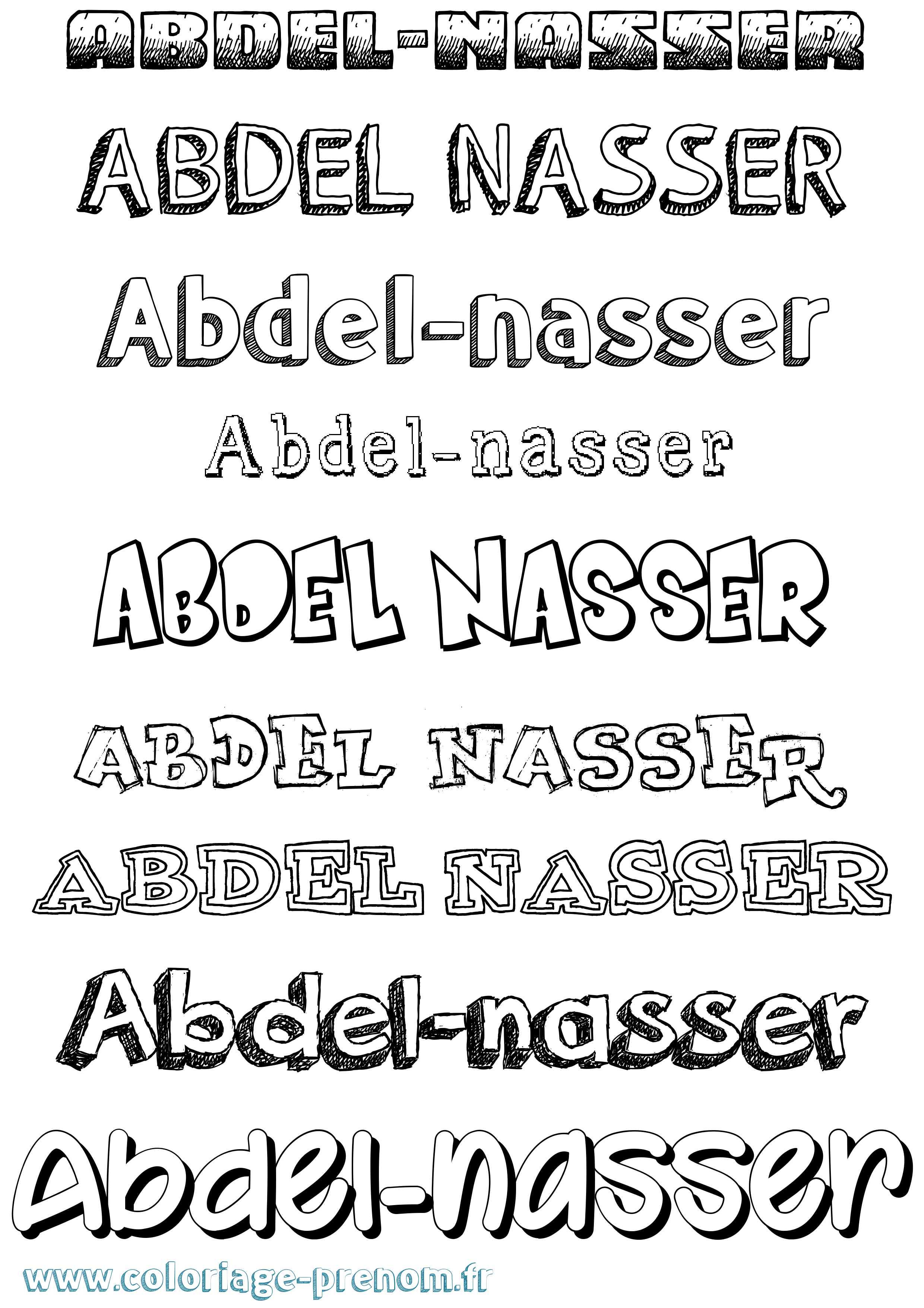 Coloriage prénom Abdel-Nasser Dessiné