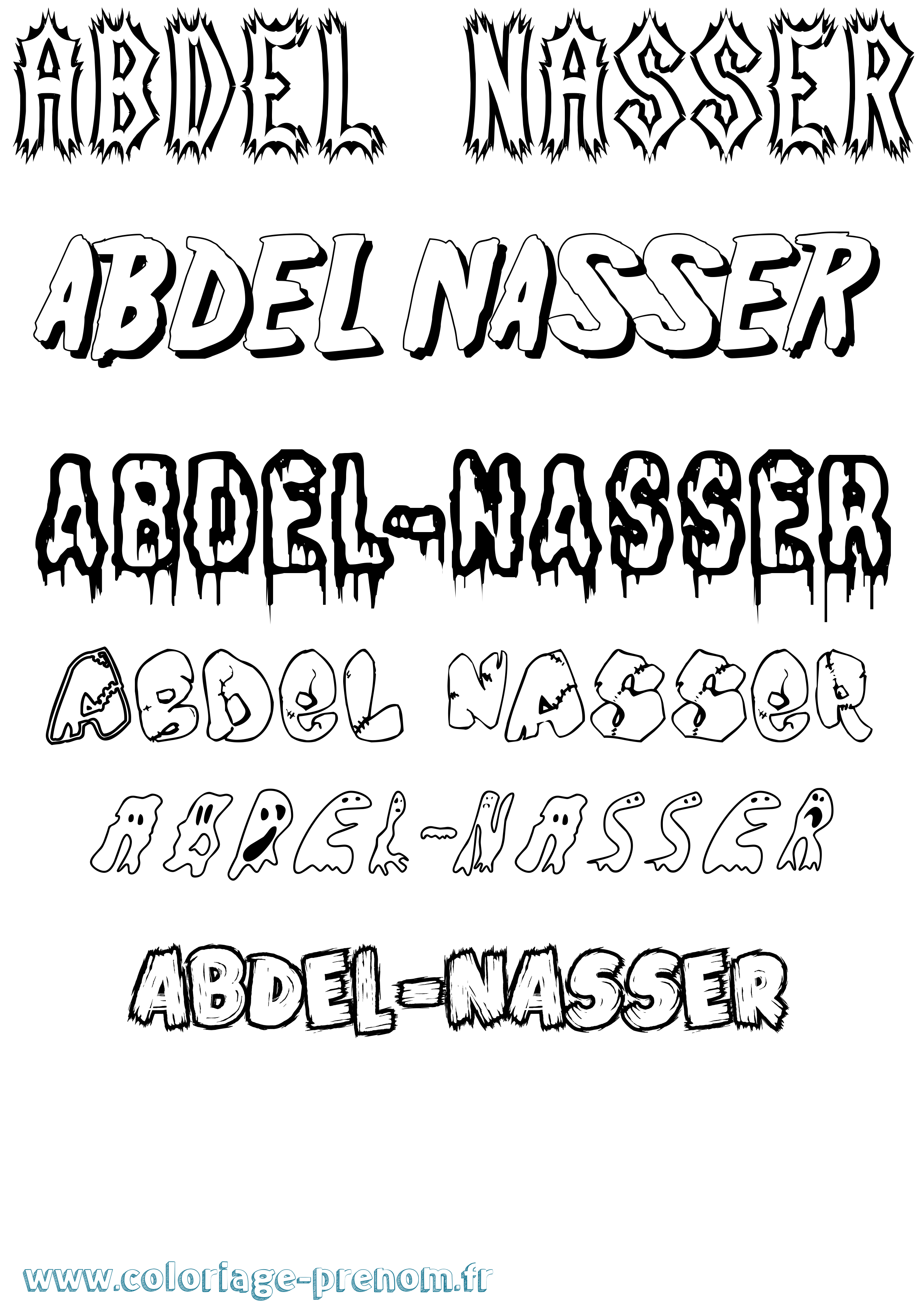 Coloriage prénom Abdel-Nasser Frisson