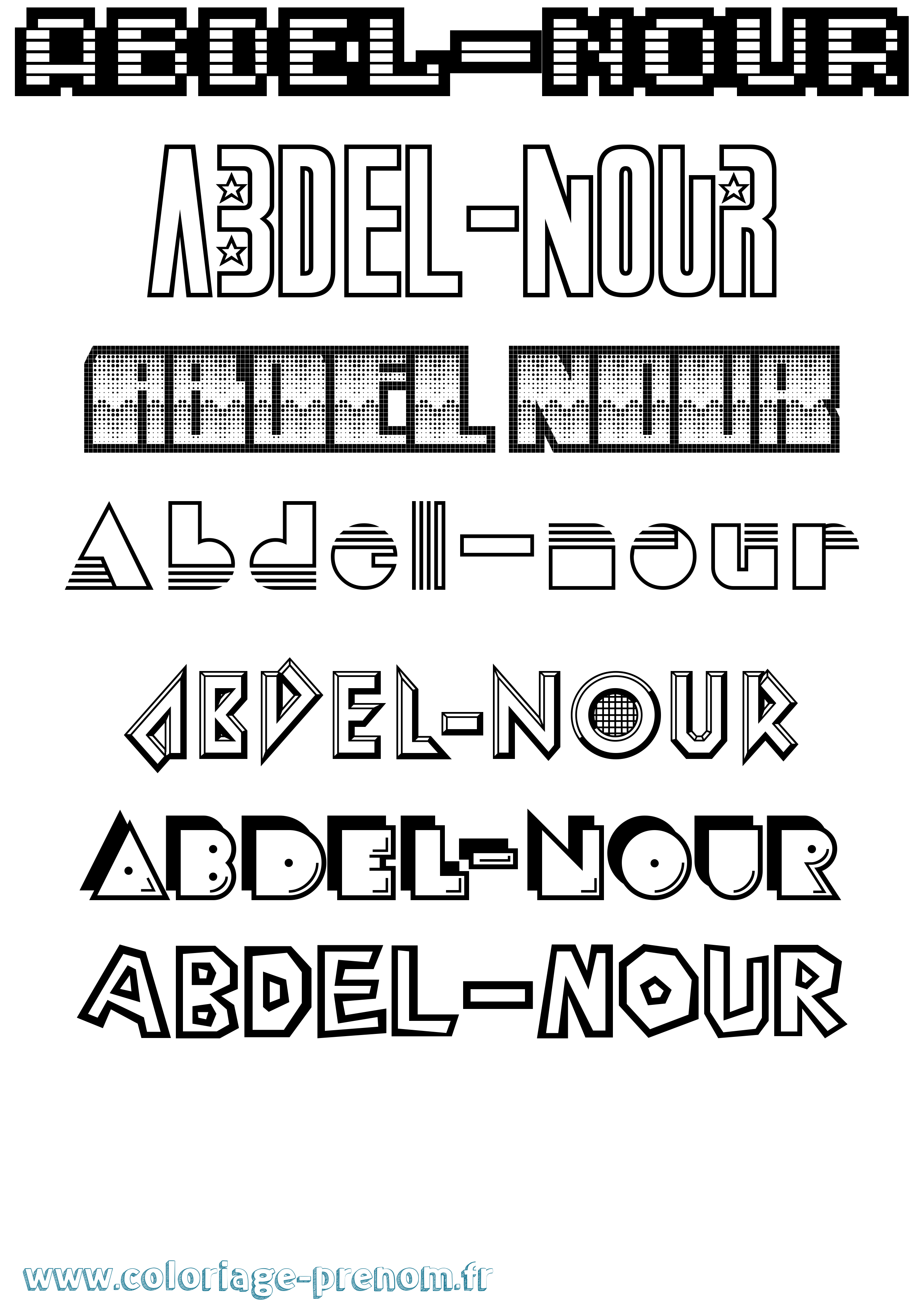 Coloriage Abdel-Nour Jeux Vidéos Coloriage prénom Abdel-Nour Jeux Vidéos