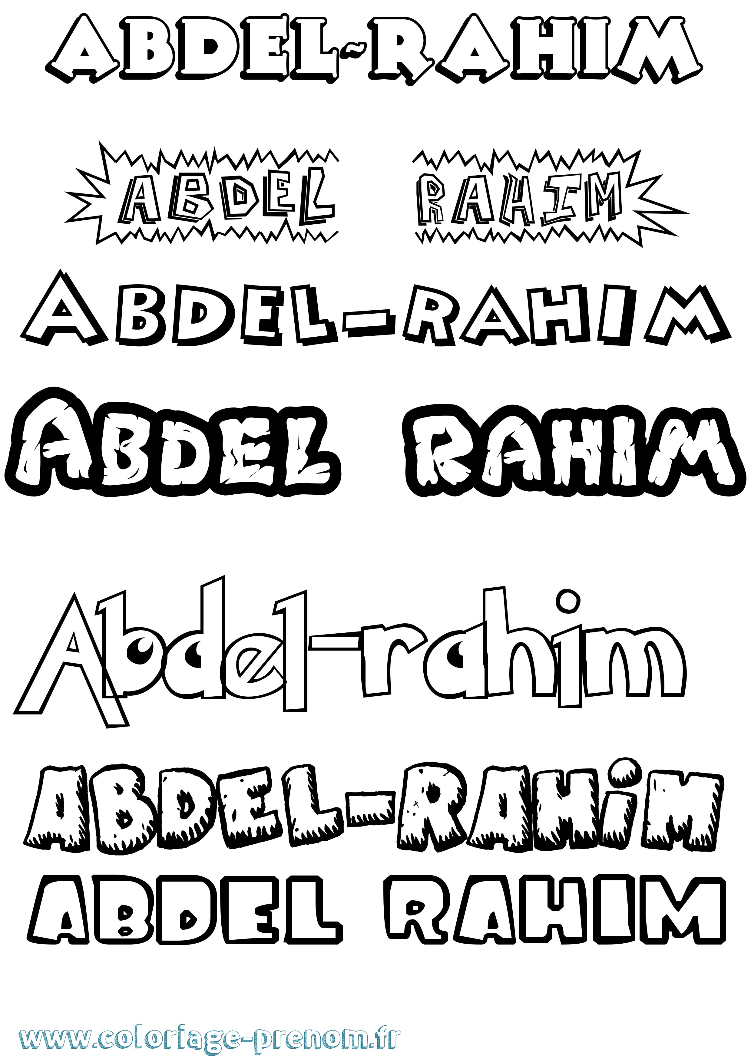 Coloriage prénom Abdel-Rahim Dessin Animé