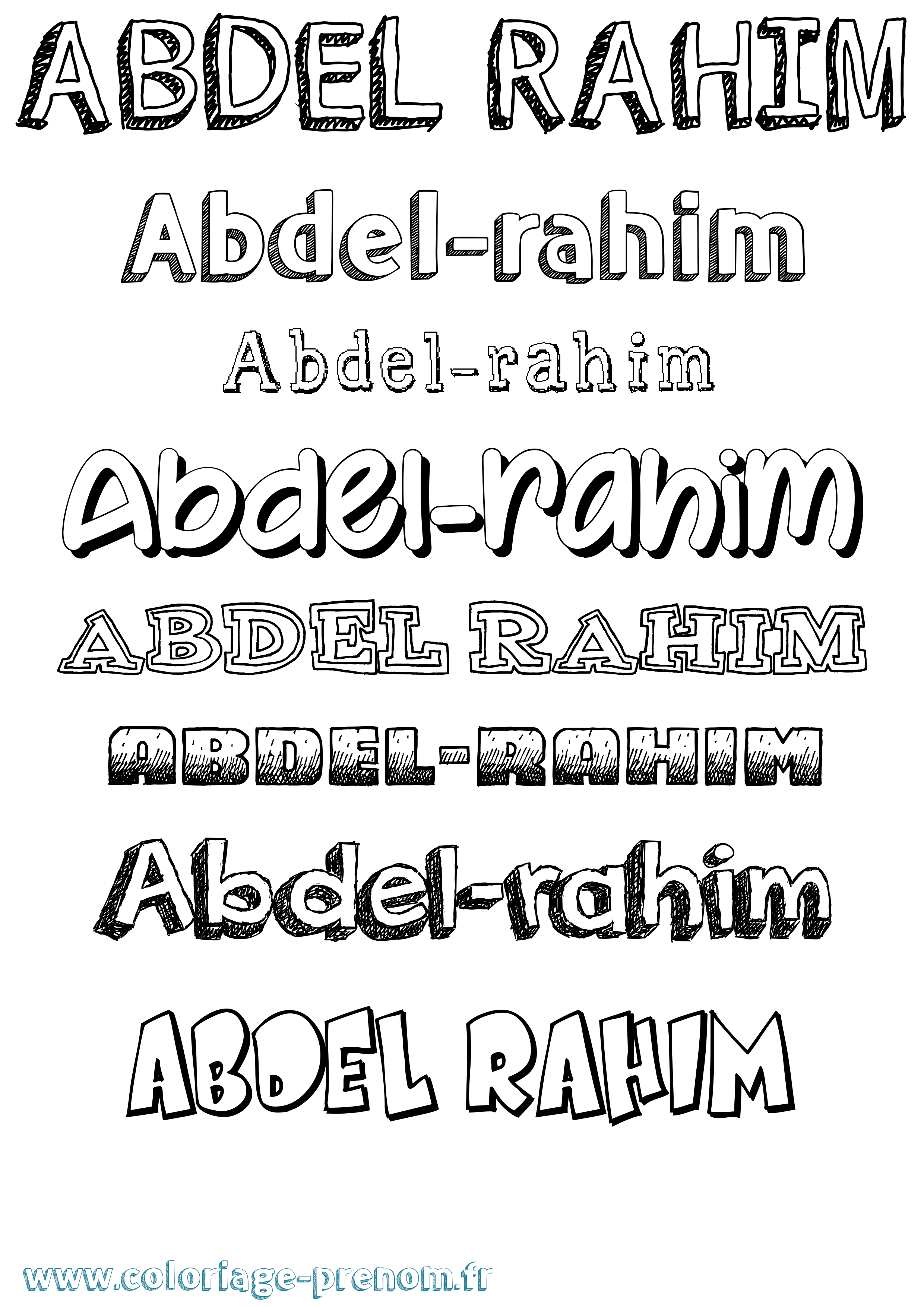 Coloriage prénom Abdel-Rahim Dessiné
