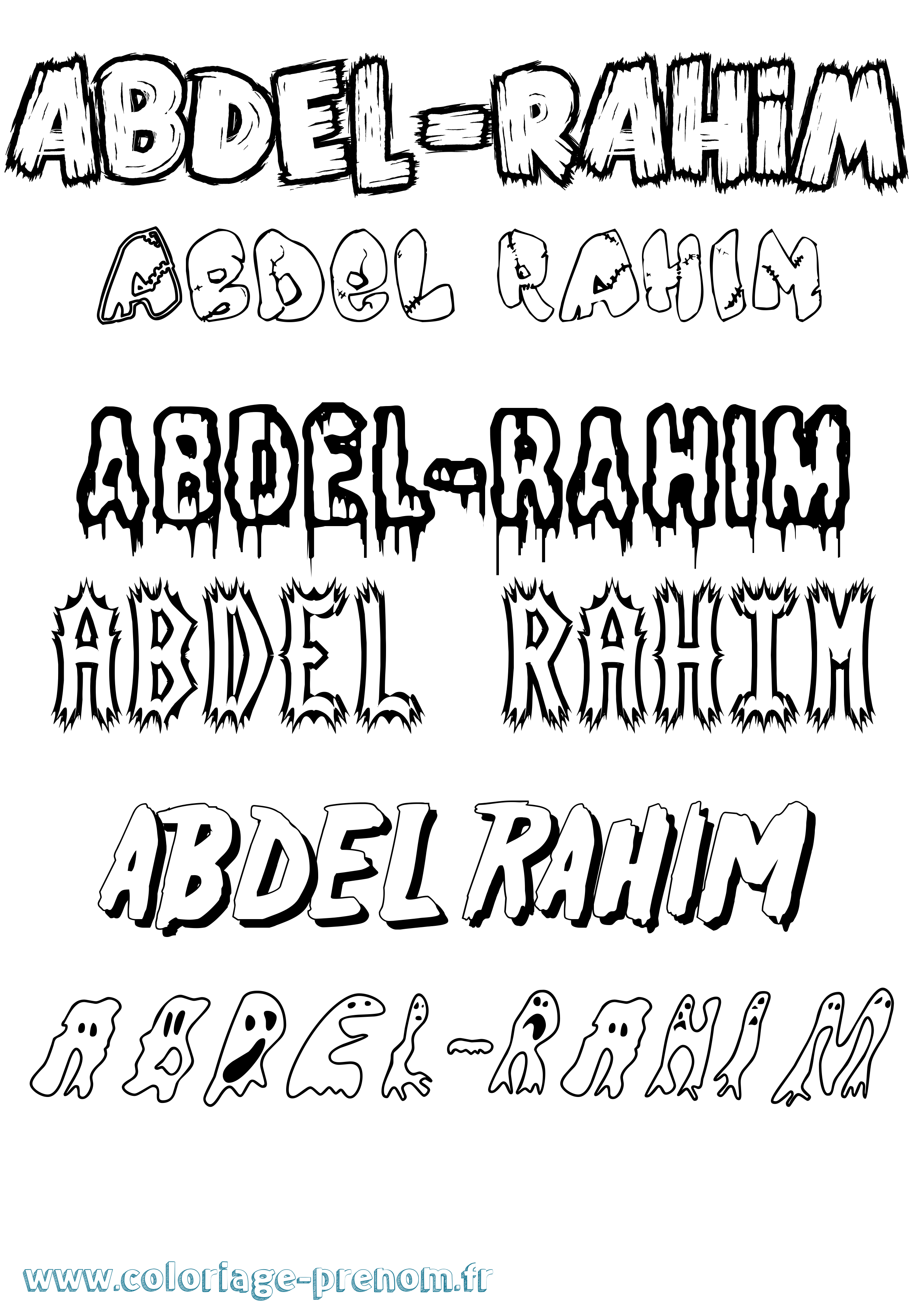 Coloriage prénom Abdel-Rahim Frisson