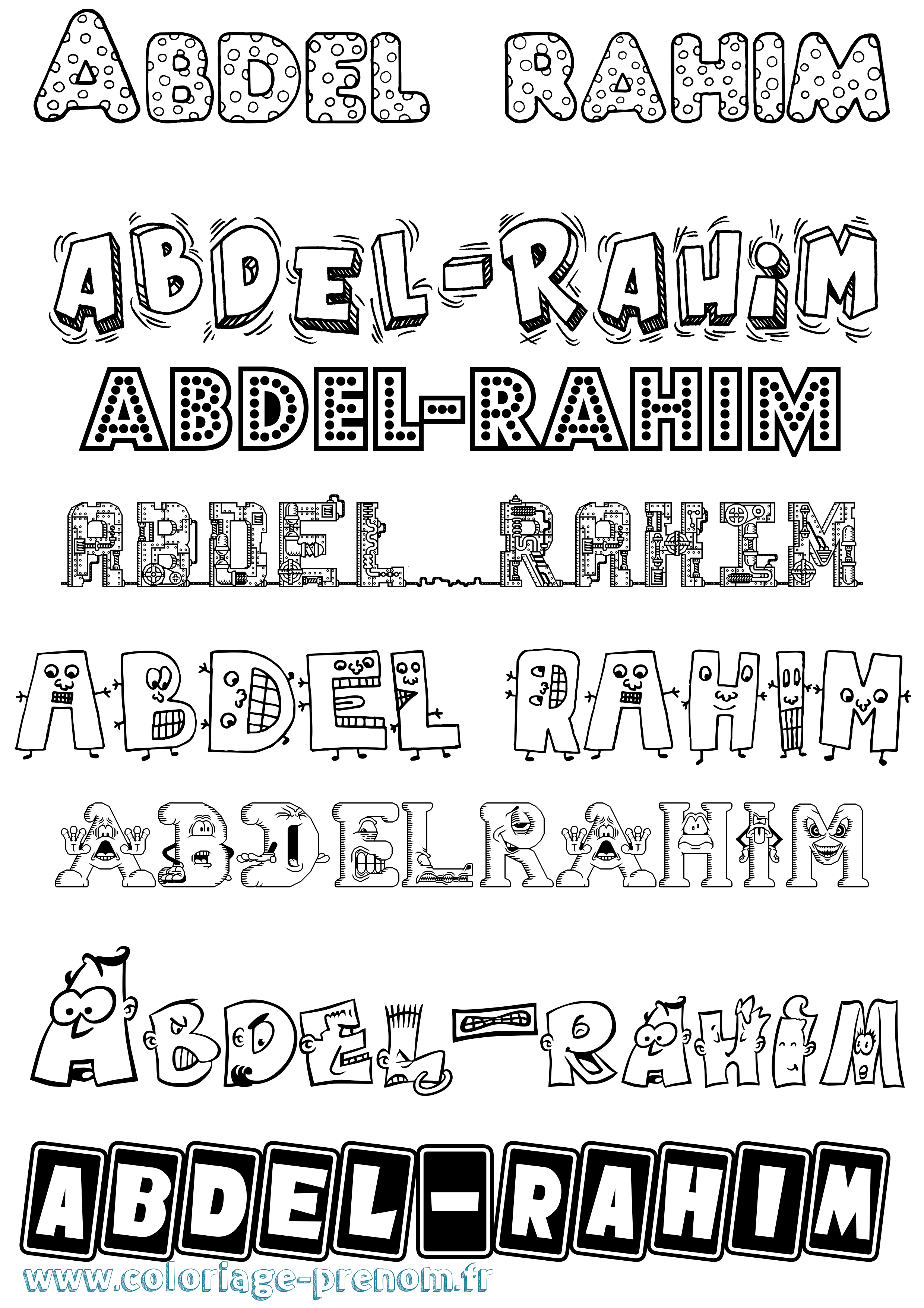 Coloriage prénom Abdel-Rahim Fun