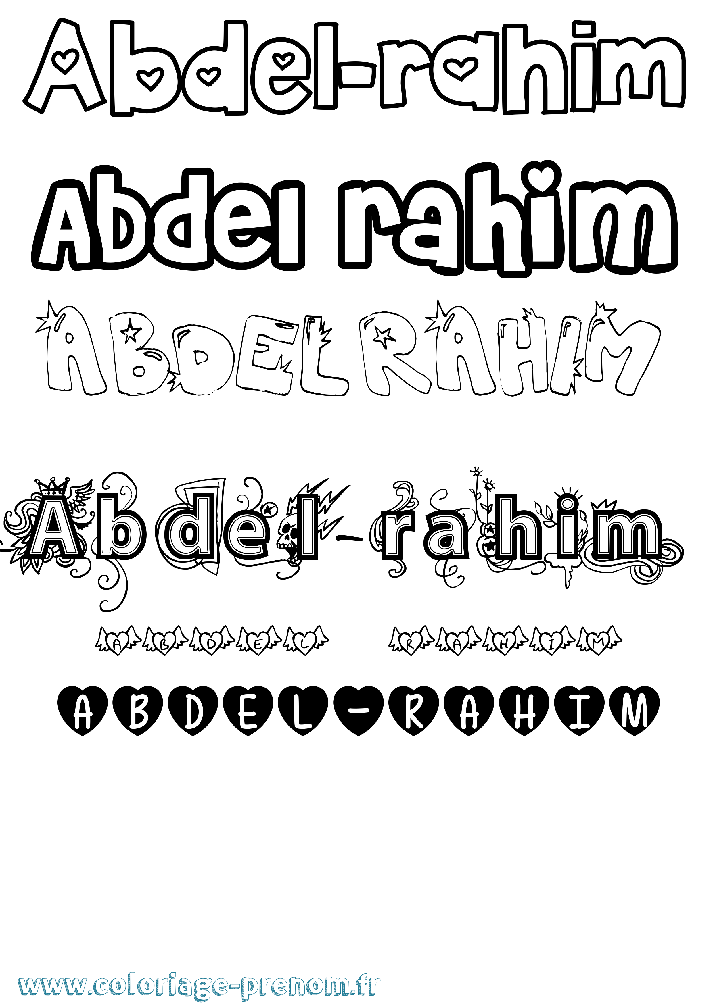 Coloriage prénom Abdel-Rahim Girly