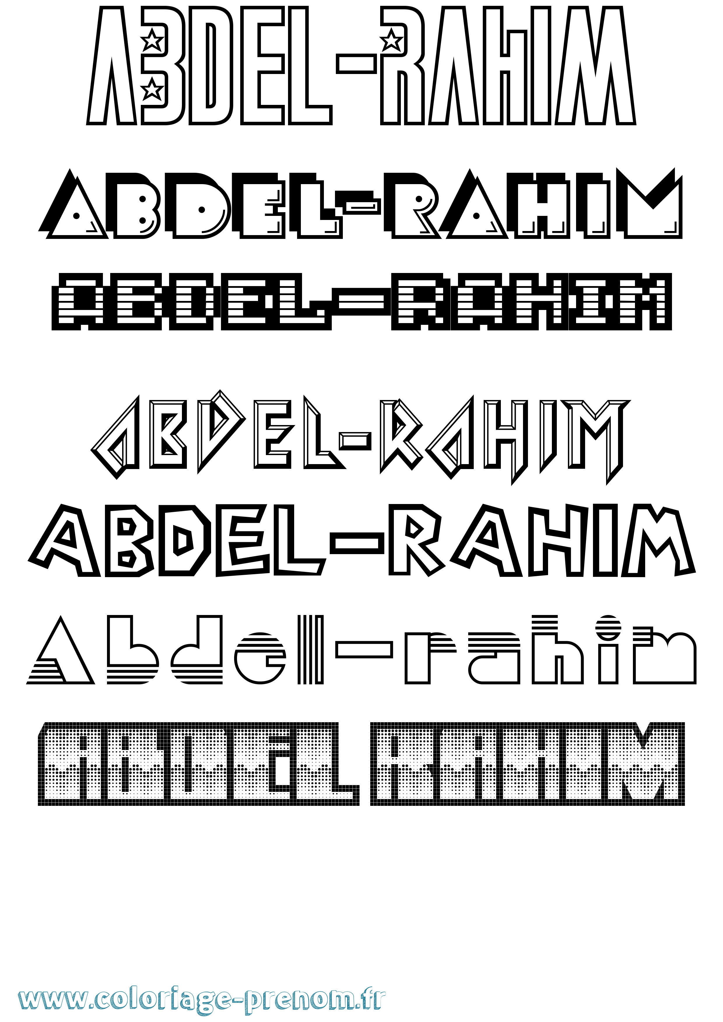 Coloriage prénom Abdel-Rahim Jeux Vidéos