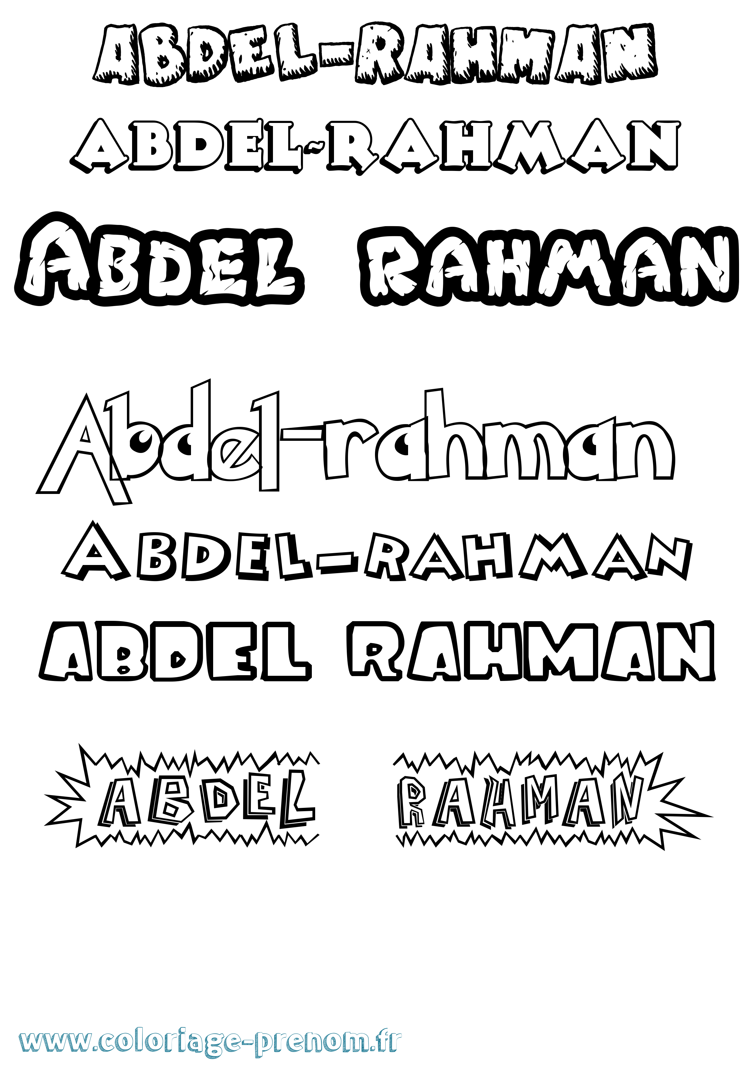 Coloriage prénom Abdel-Rahman Dessin Animé