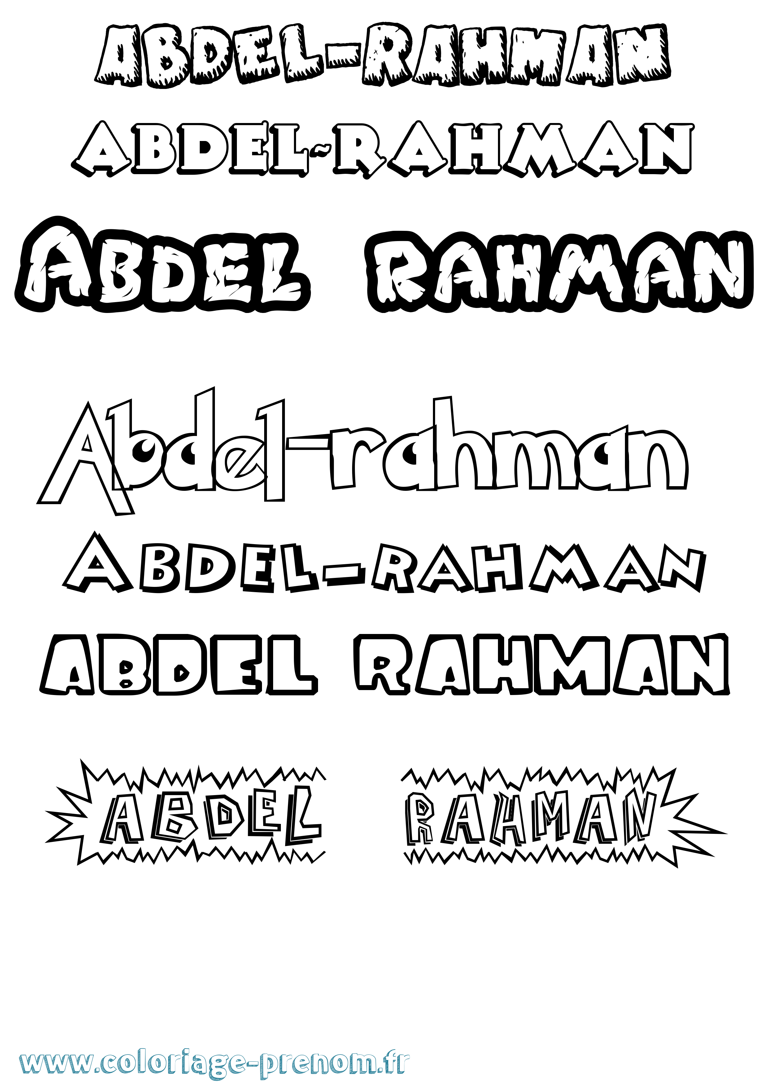 Coloriage Abdel-Rahman Dessin Animé Coloriage prénom Abdel-Rahman Dessin Animé