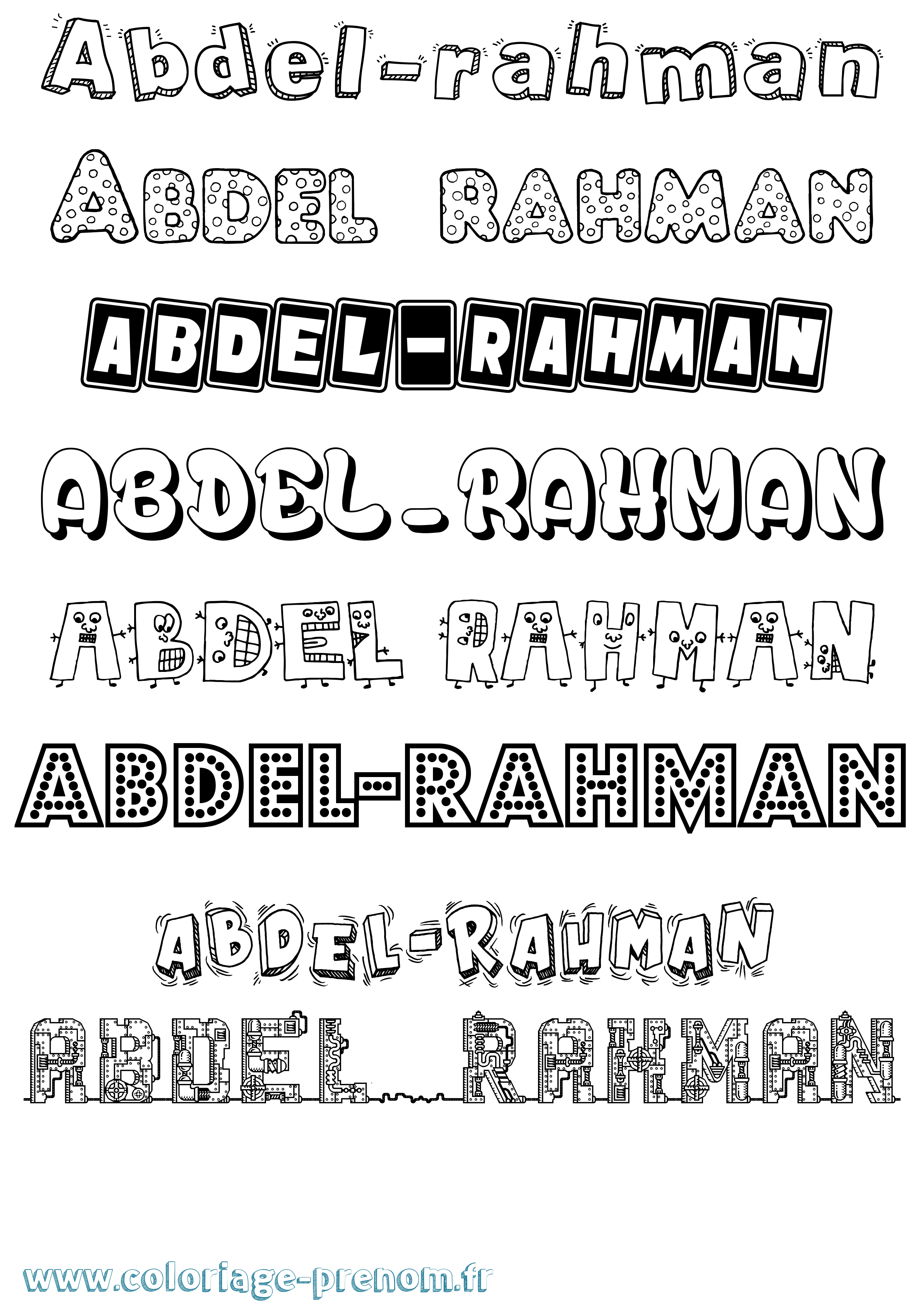 Coloriage prénom Abdel-Rahman Fun