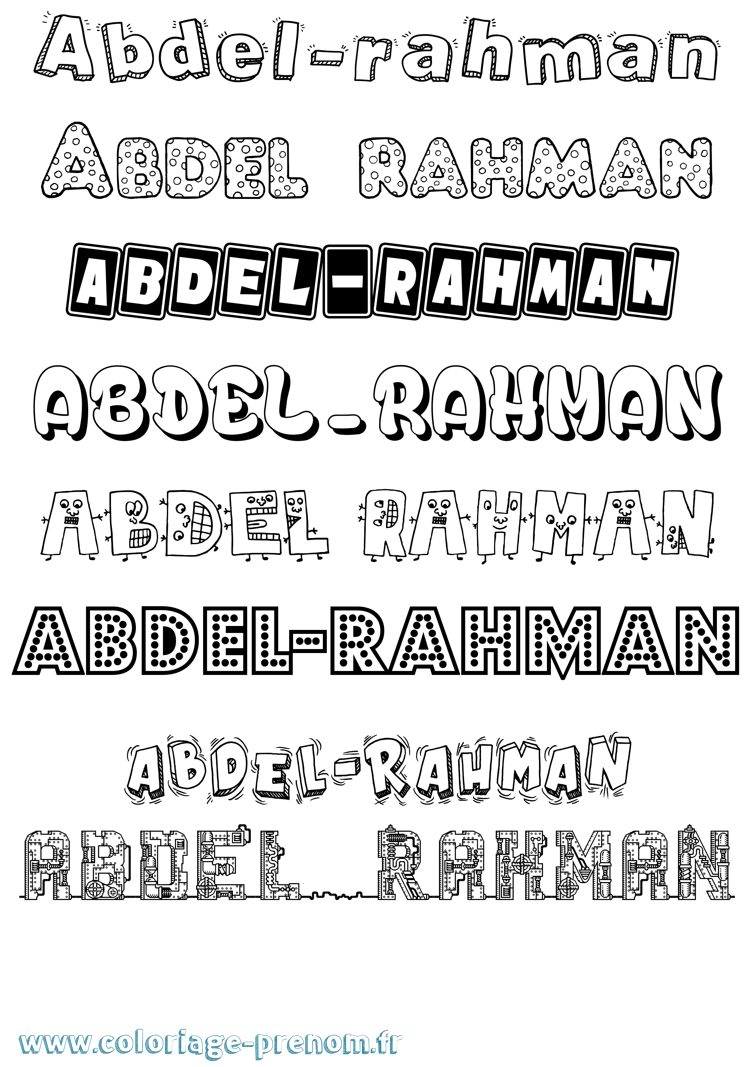 Coloriage Abdel-Rahman Fun Coloriage prénom Abdel-Rahman Fun