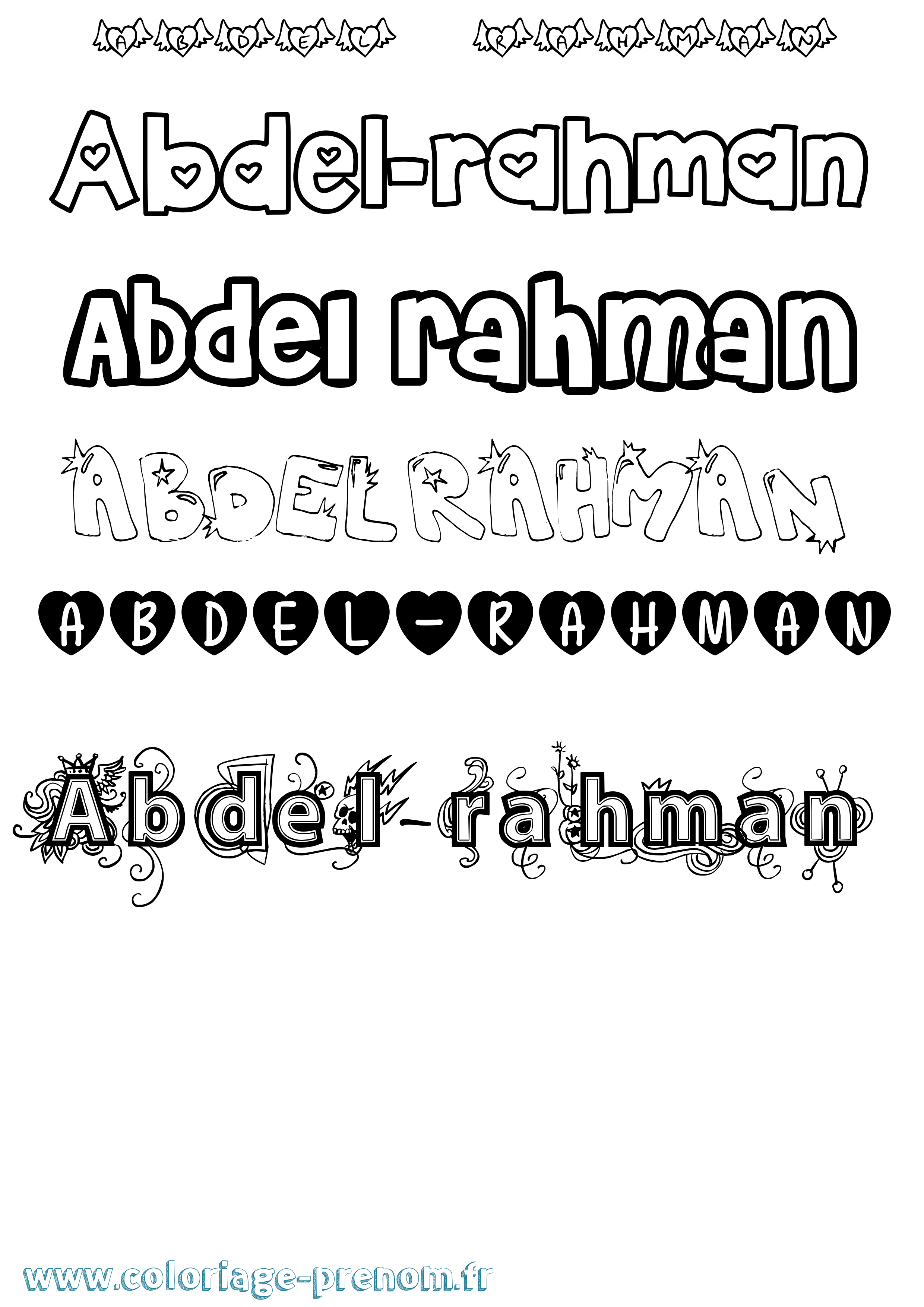 Coloriage prénom Abdel-Rahman Girly