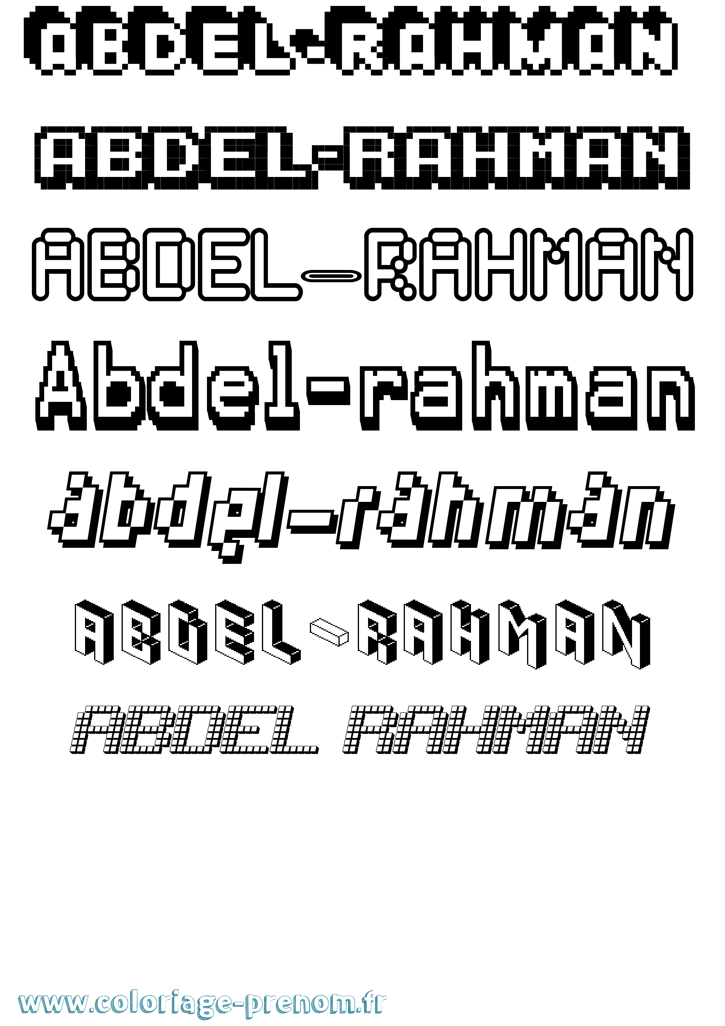 Coloriage Abdel-Rahman Pixel Coloriage prénom Abdel-Rahman Pixel