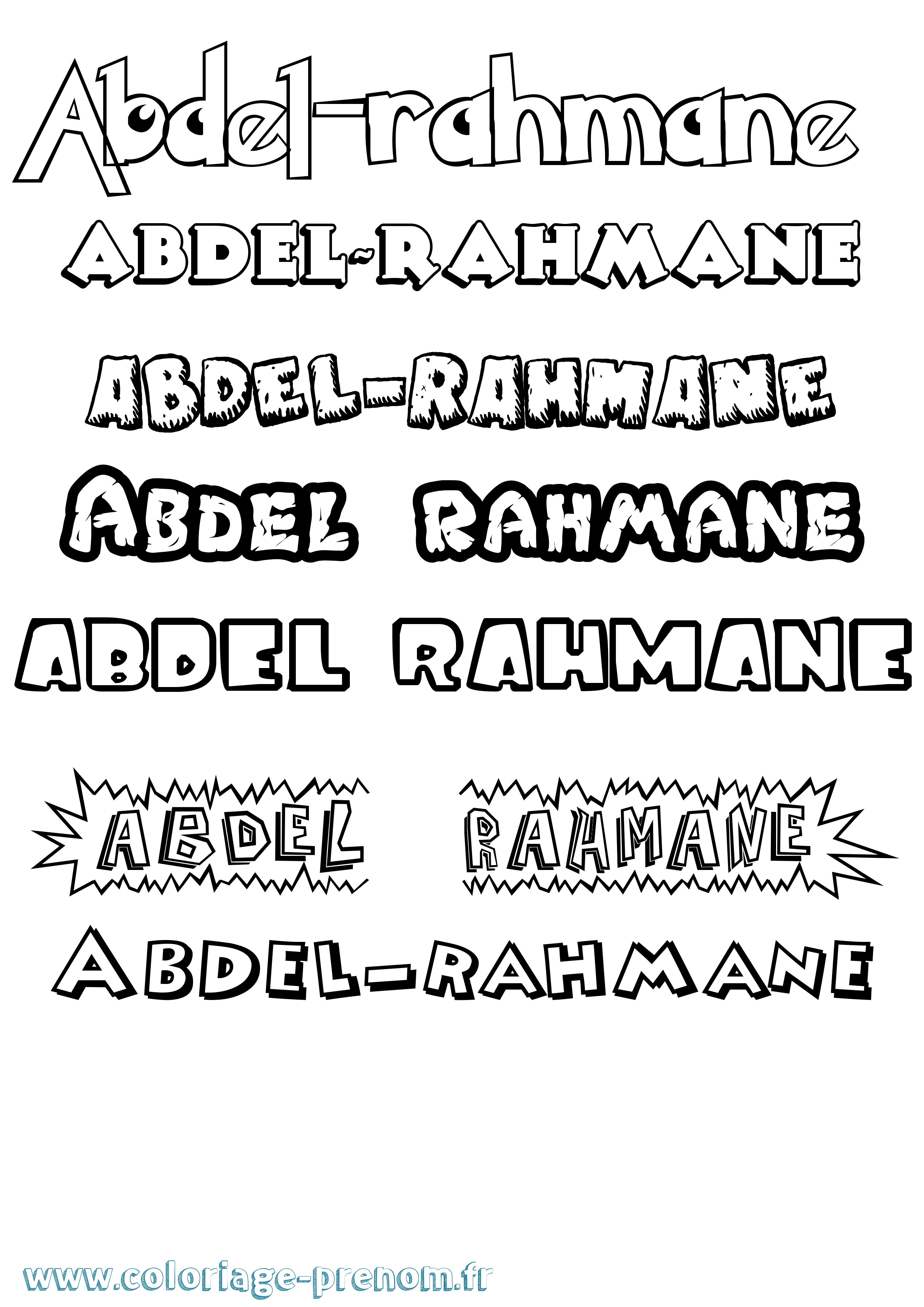 Coloriage prénom Abdel-Rahmane Dessin Animé