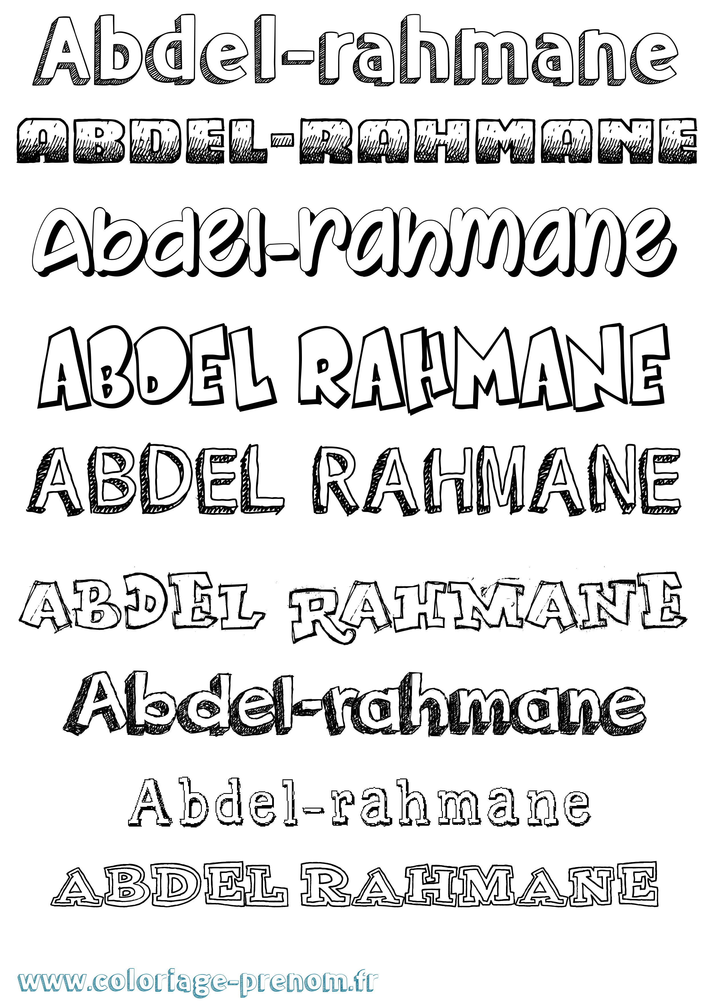 Coloriage Abdel-Rahmane Dessiné Coloriage prénom Abdel-Rahmane Dessiné
