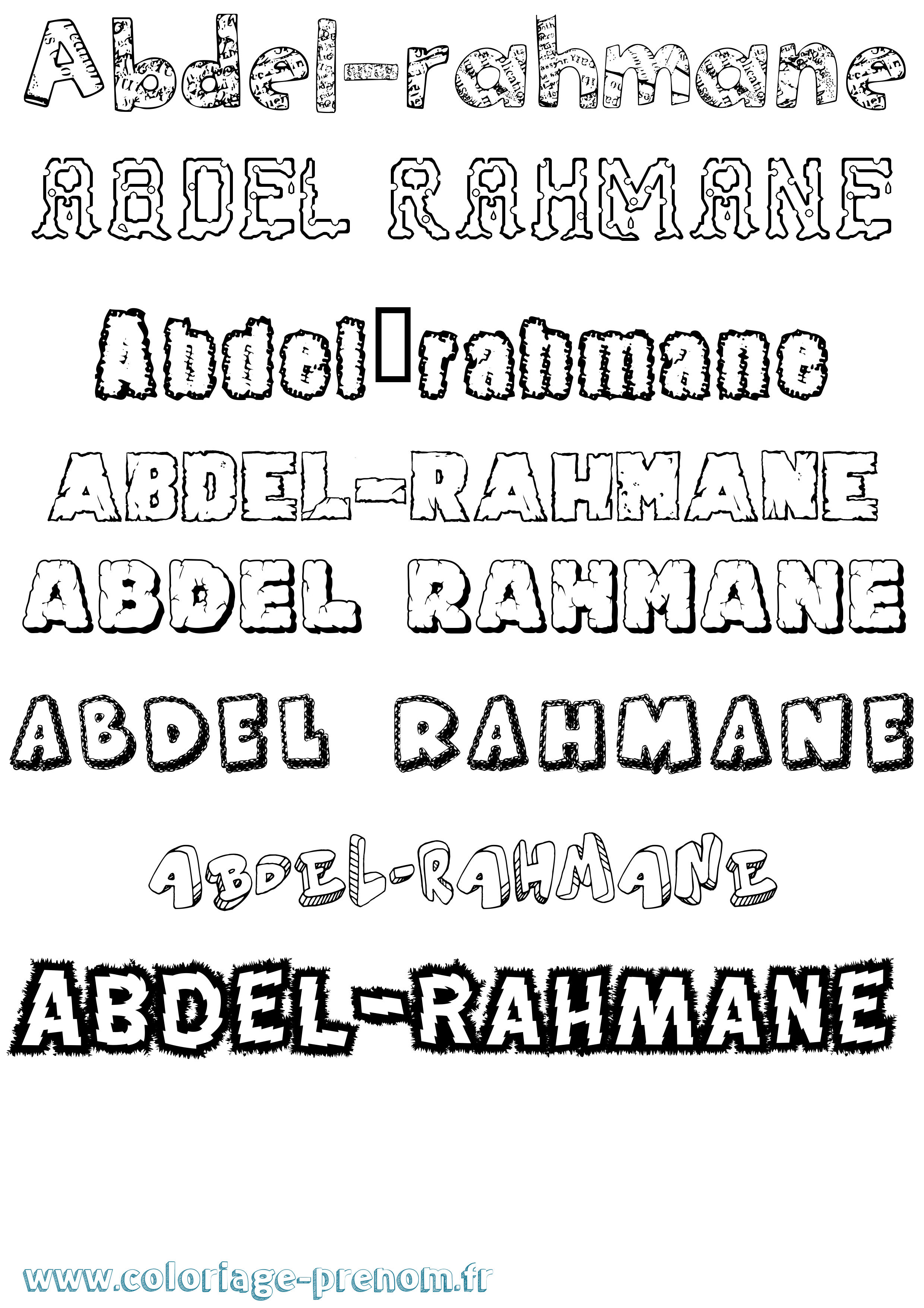 Coloriage Abdel-Rahmane Destructuré Coloriage prénom Abdel-Rahmane Destructuré