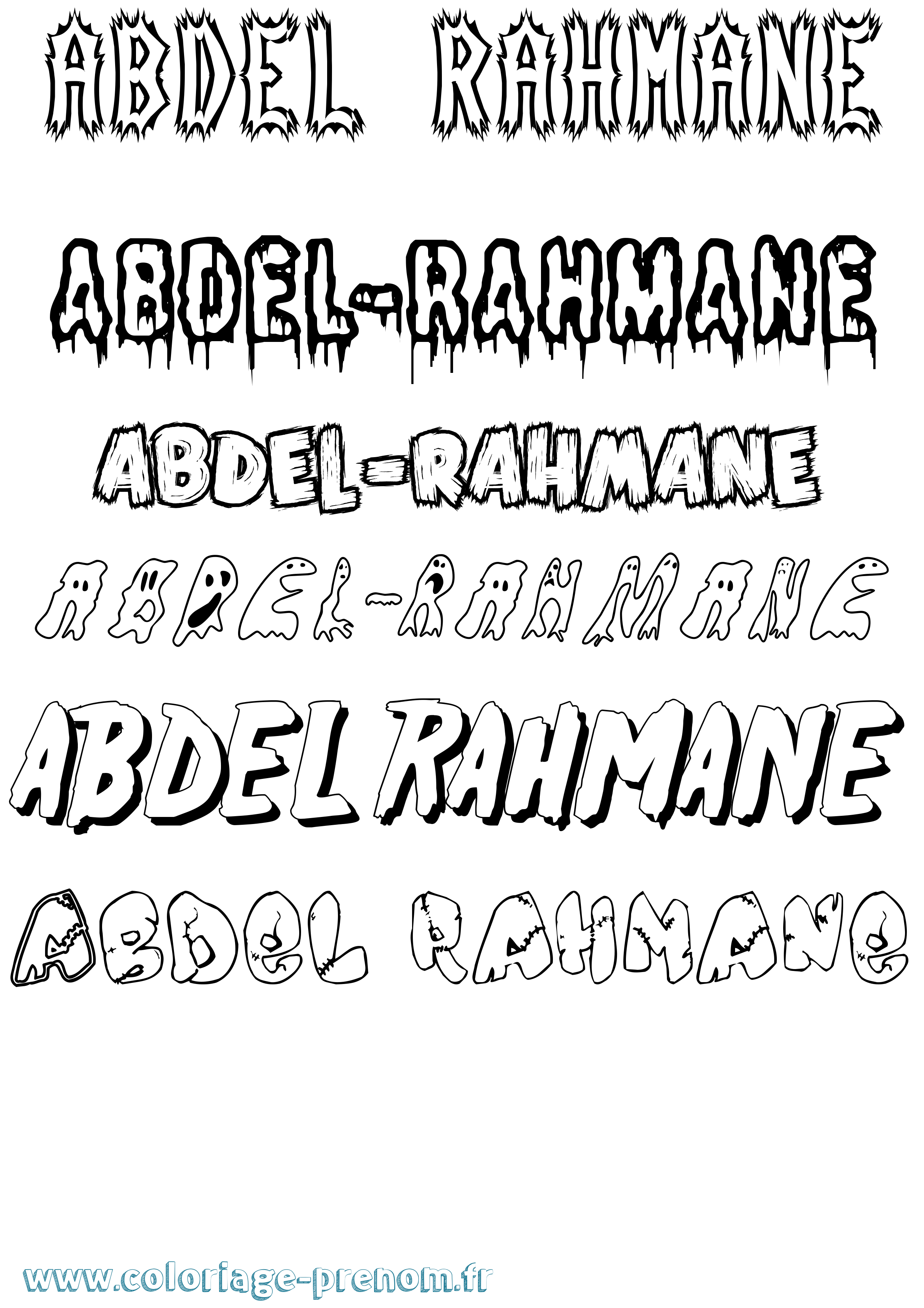 Coloriage Abdel-Rahmane Frisson Coloriage prénom Abdel-Rahmane Frisson
